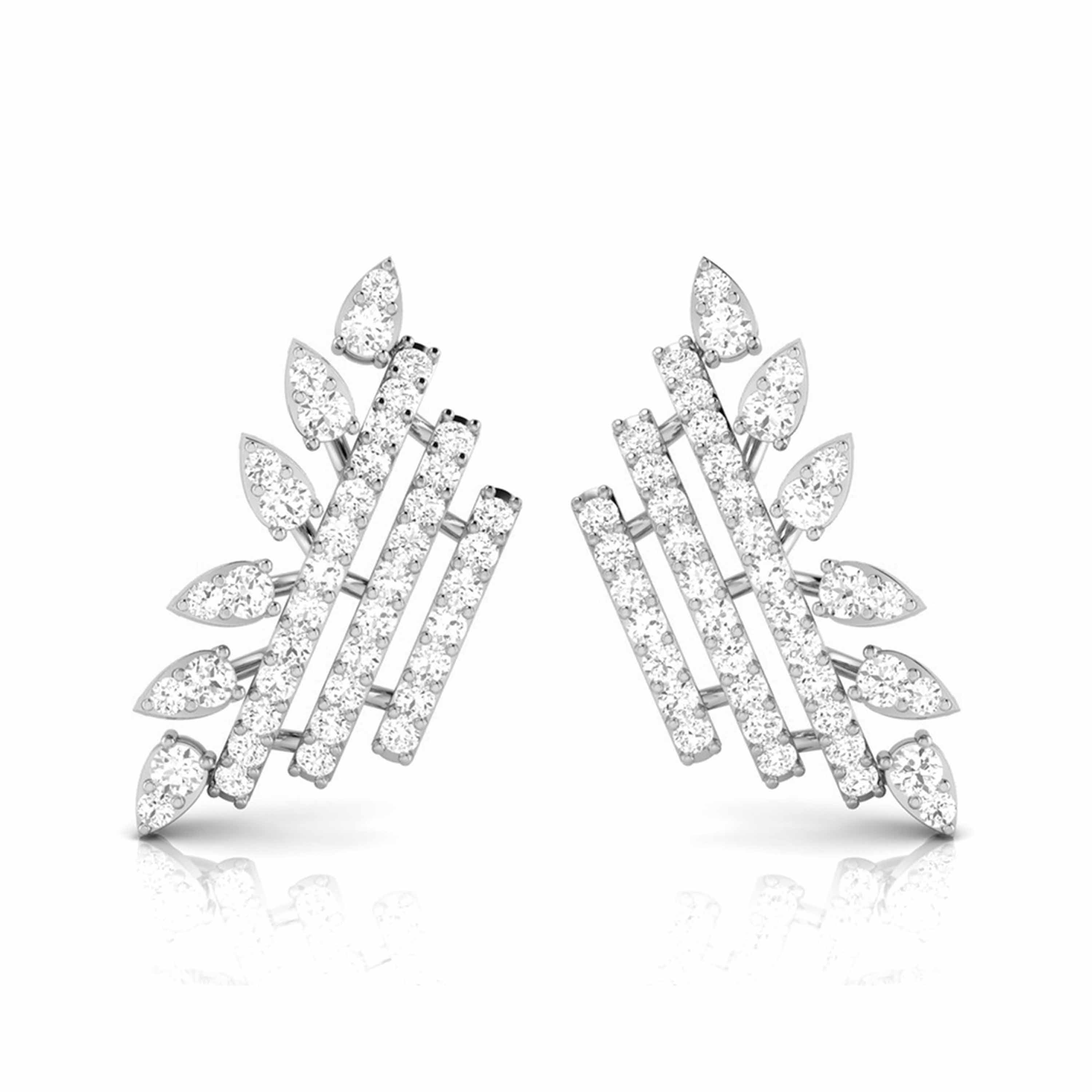 Platinum Earrings with Diamonds JL PT E ST 2228   Jewelove.US