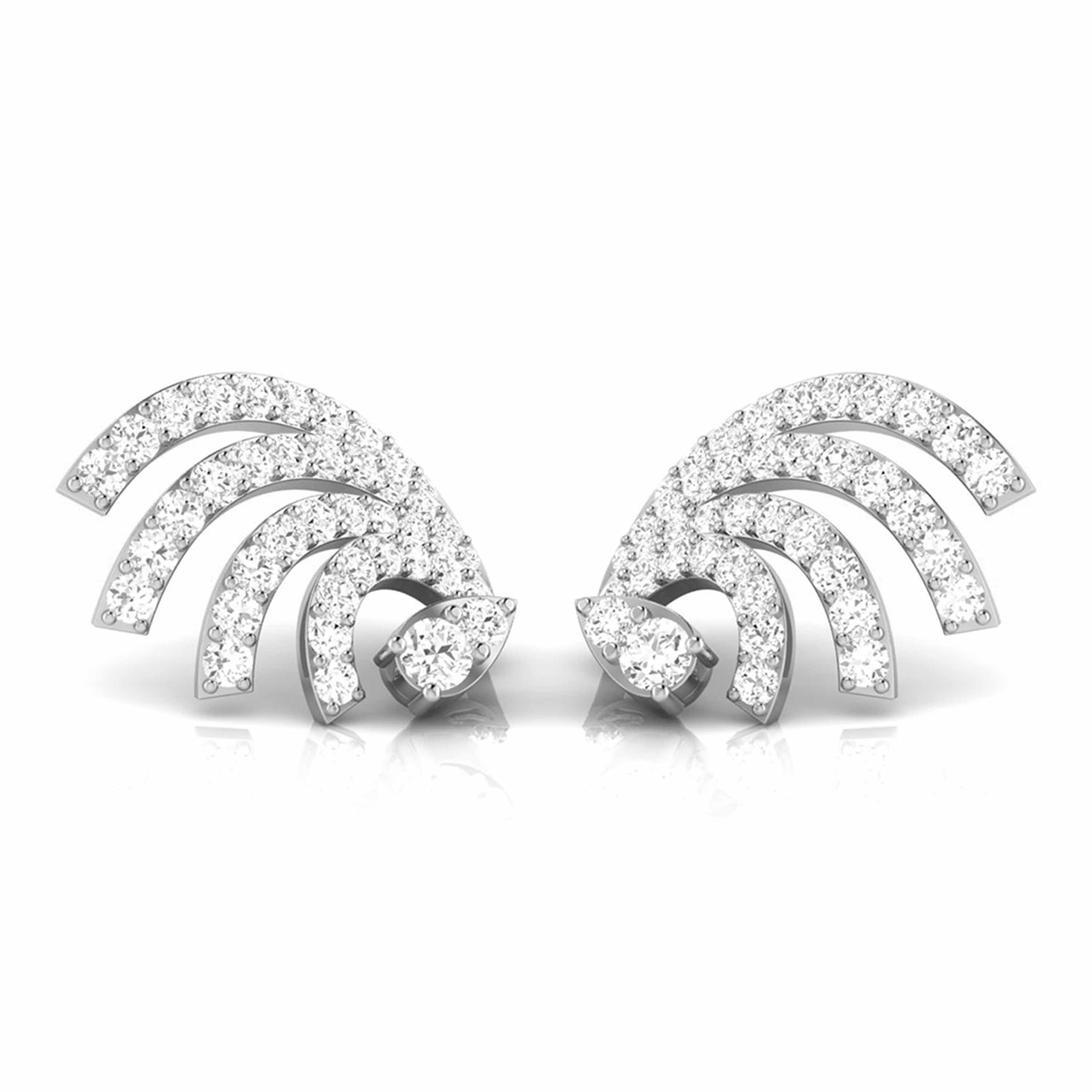 Platinum Earrings with Diamonds JL PT E ST 2231