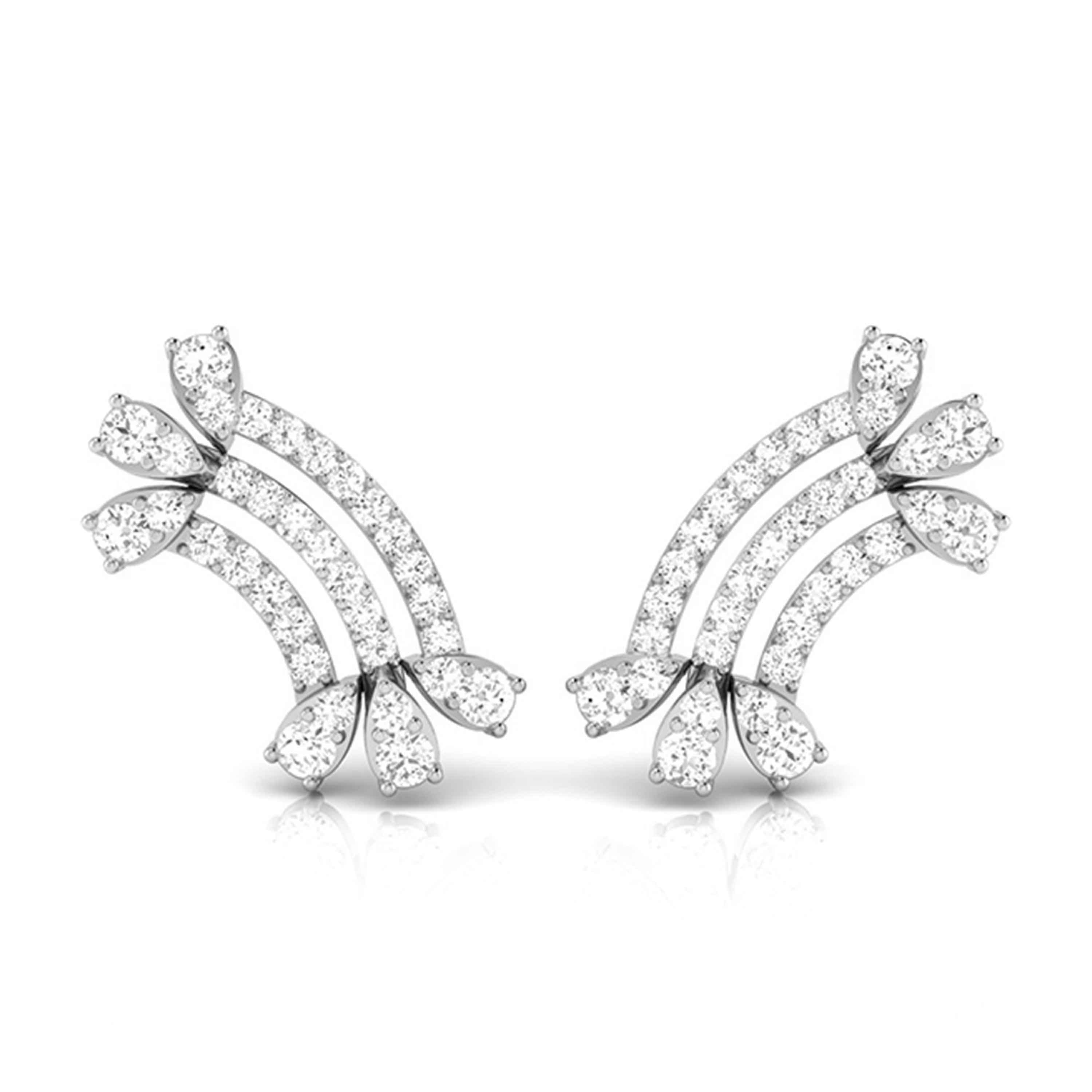 Platinum Earrings with Diamonds JL PT E ST 2232