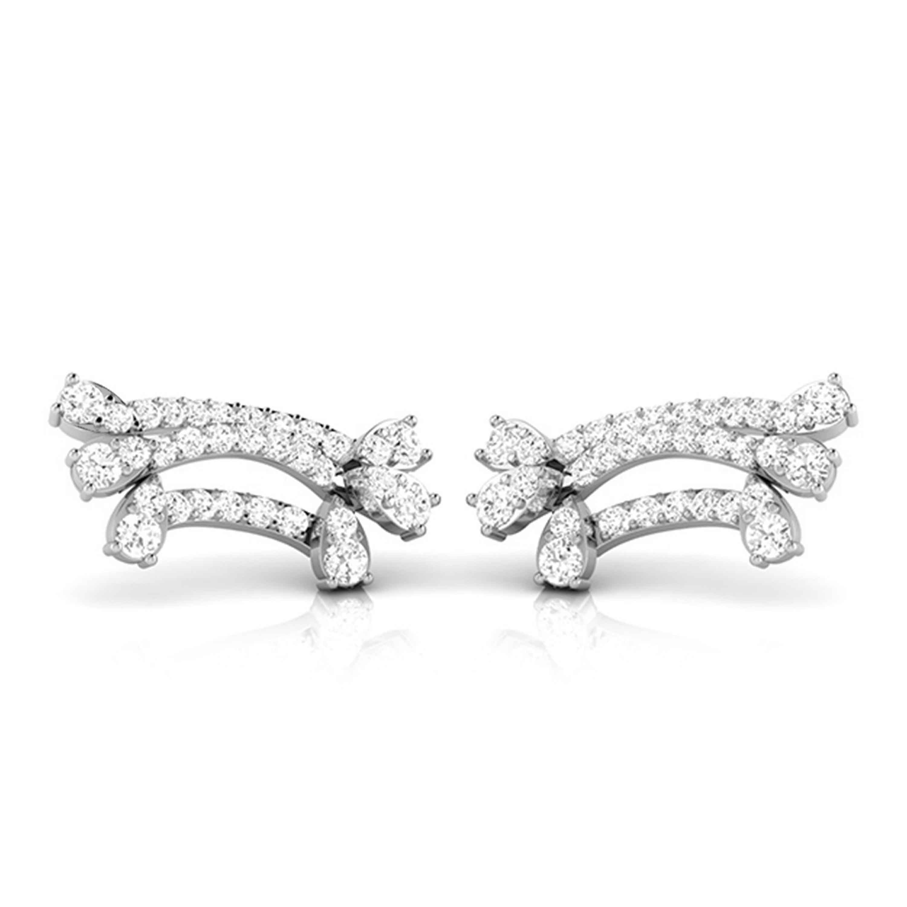 Platinum Earrings with Diamonds JL PT E ST 2232