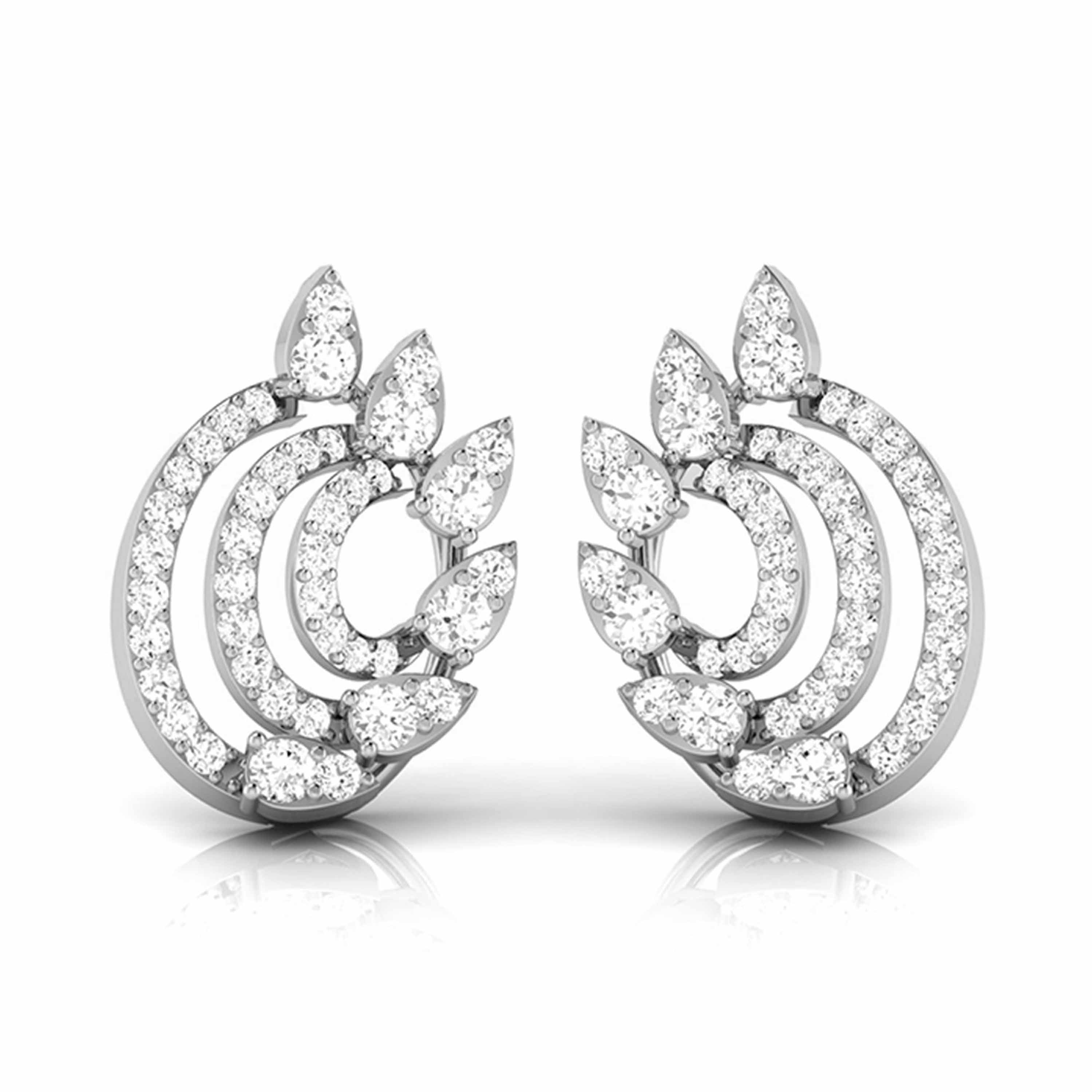 Platinum Earrings with Diamonds JL PT E ST 2234