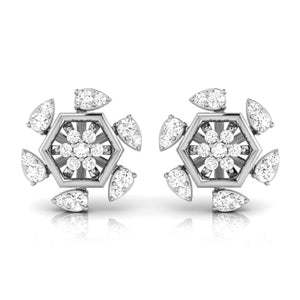 Beautiful Platinum Earrings with Diamonds JL PT E ST 2236