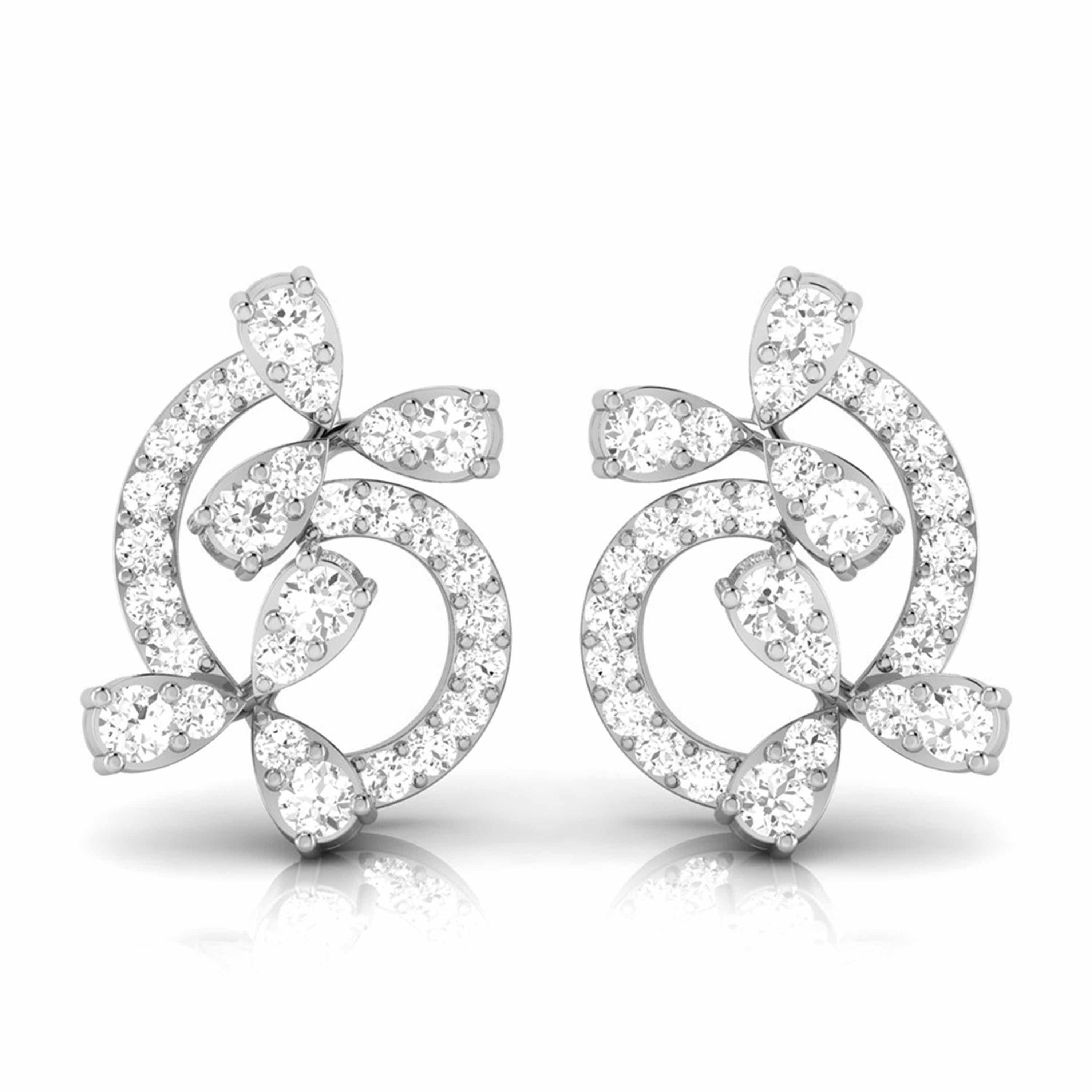 Platinum Earrings with Diamonds JL PT E ST 2239
