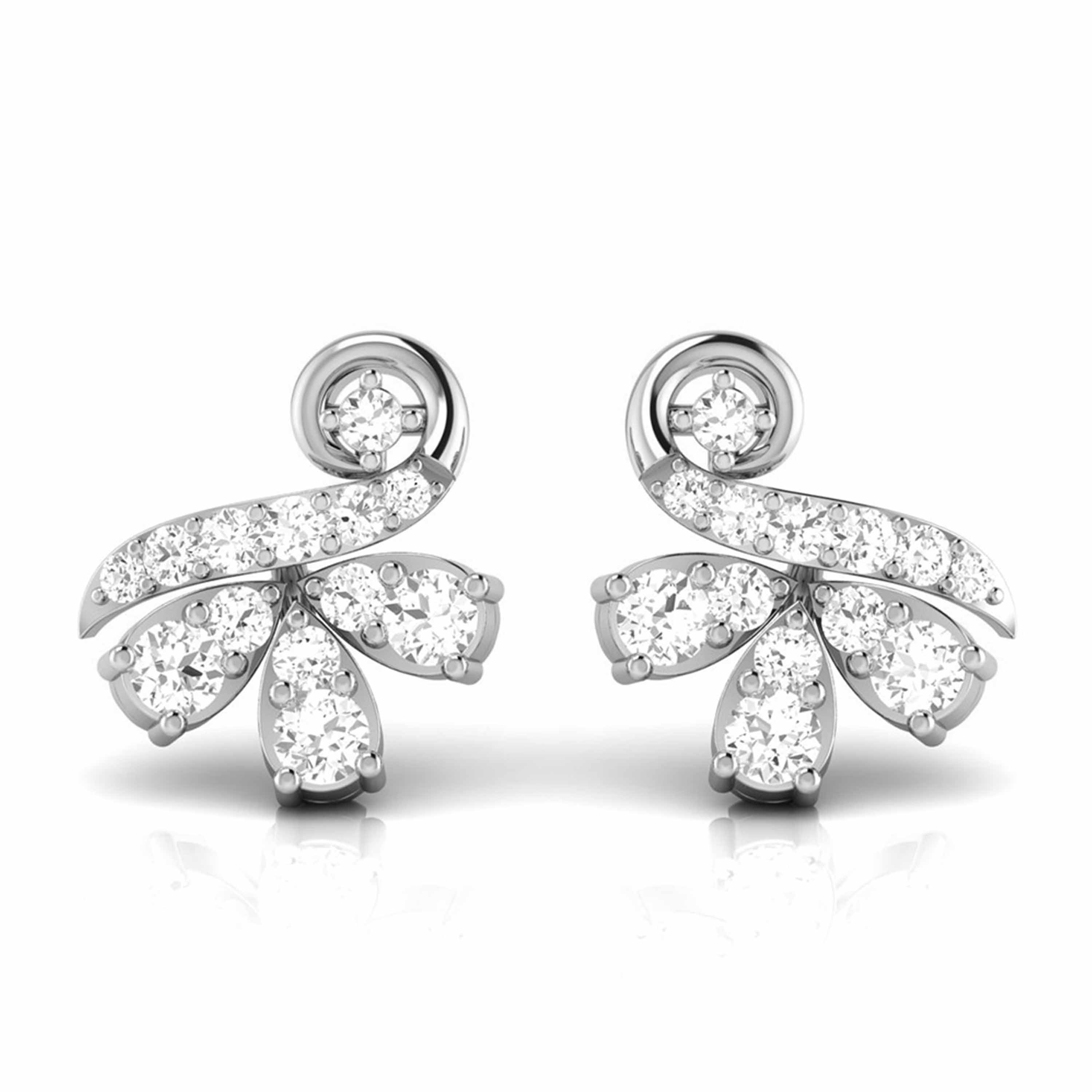 Platinum Earrings with Diamonds JL PT E ST 2240