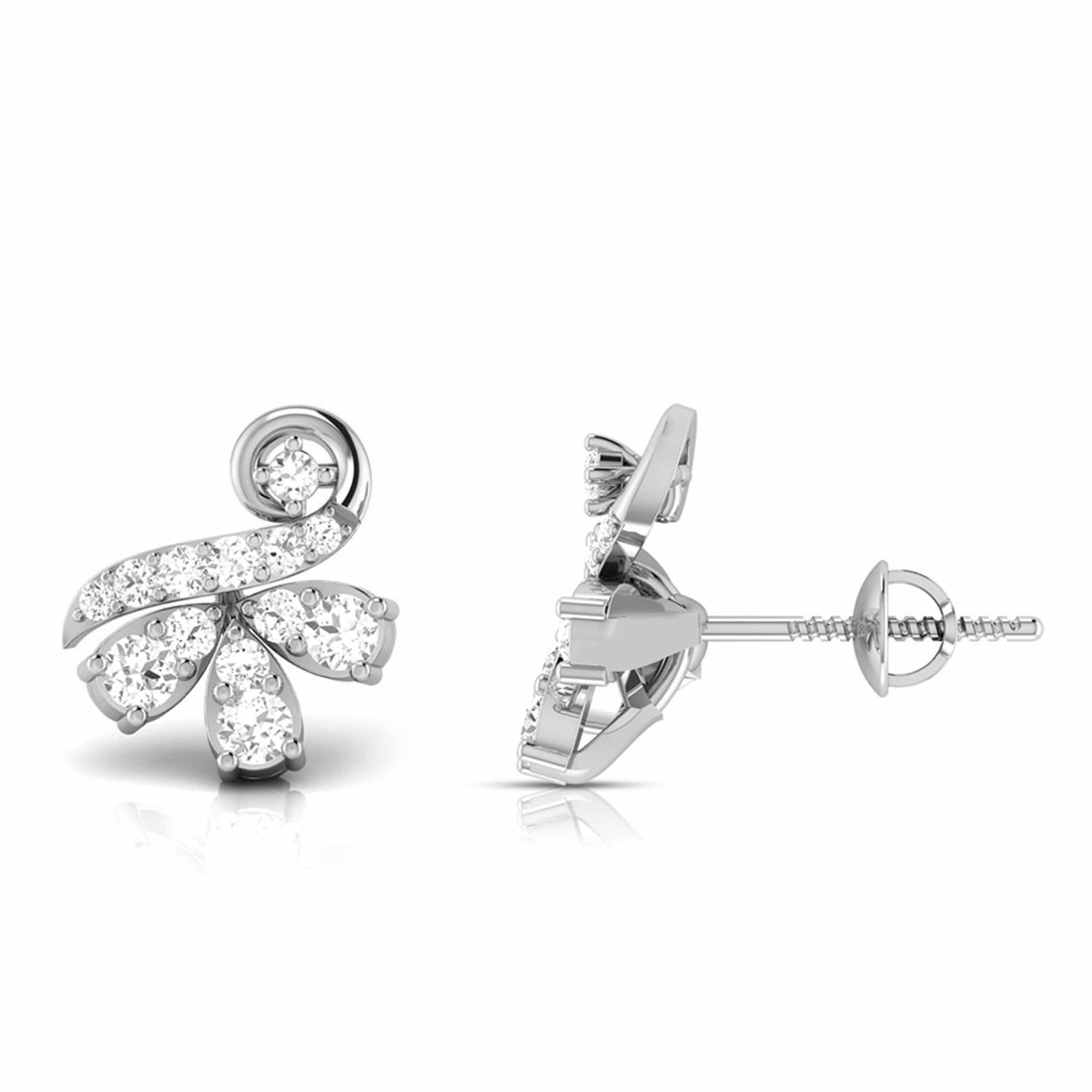 Platinum Earrings with Diamonds JL PT E ST 2240