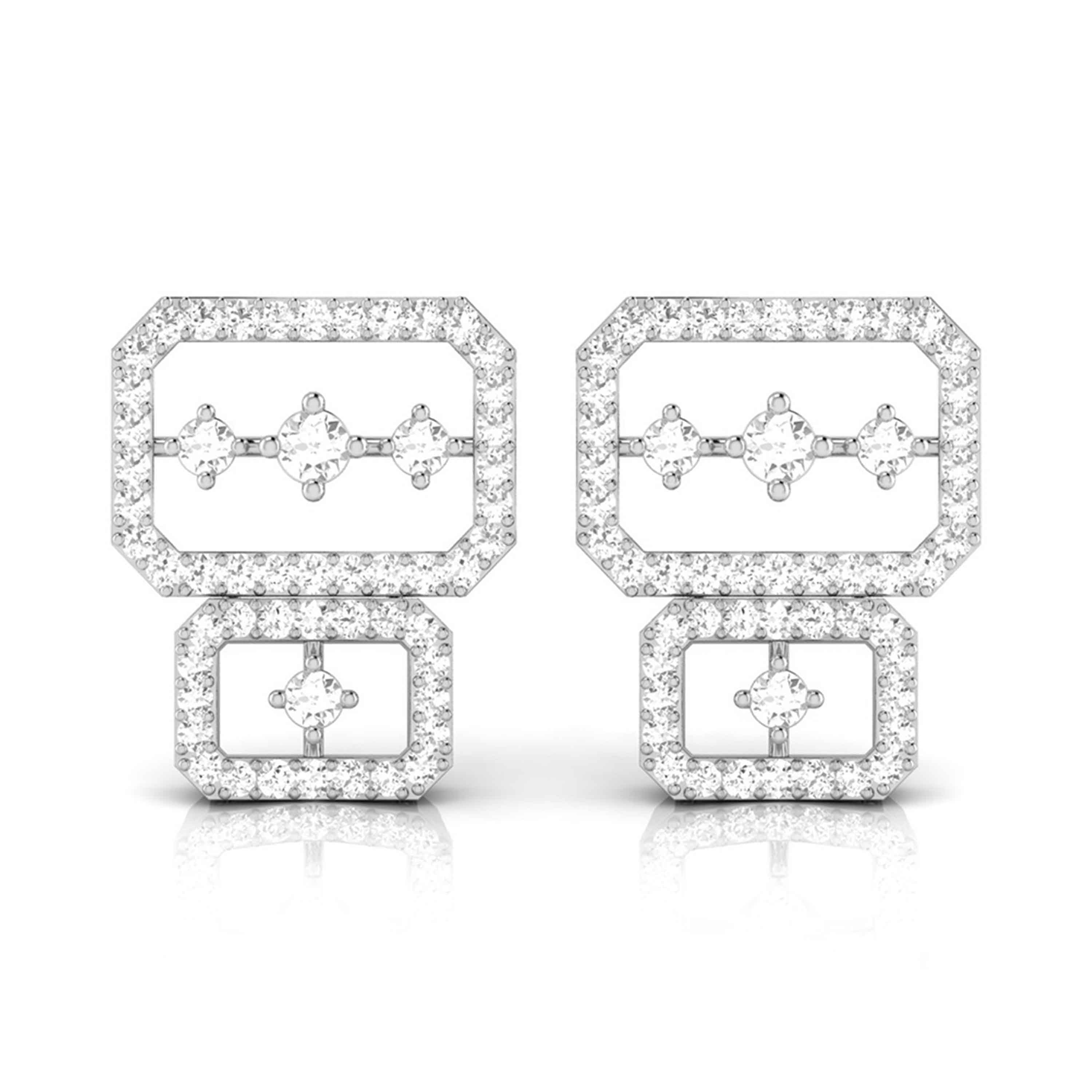 Platinum Earrings with Diamonds JL PT E ST 2242