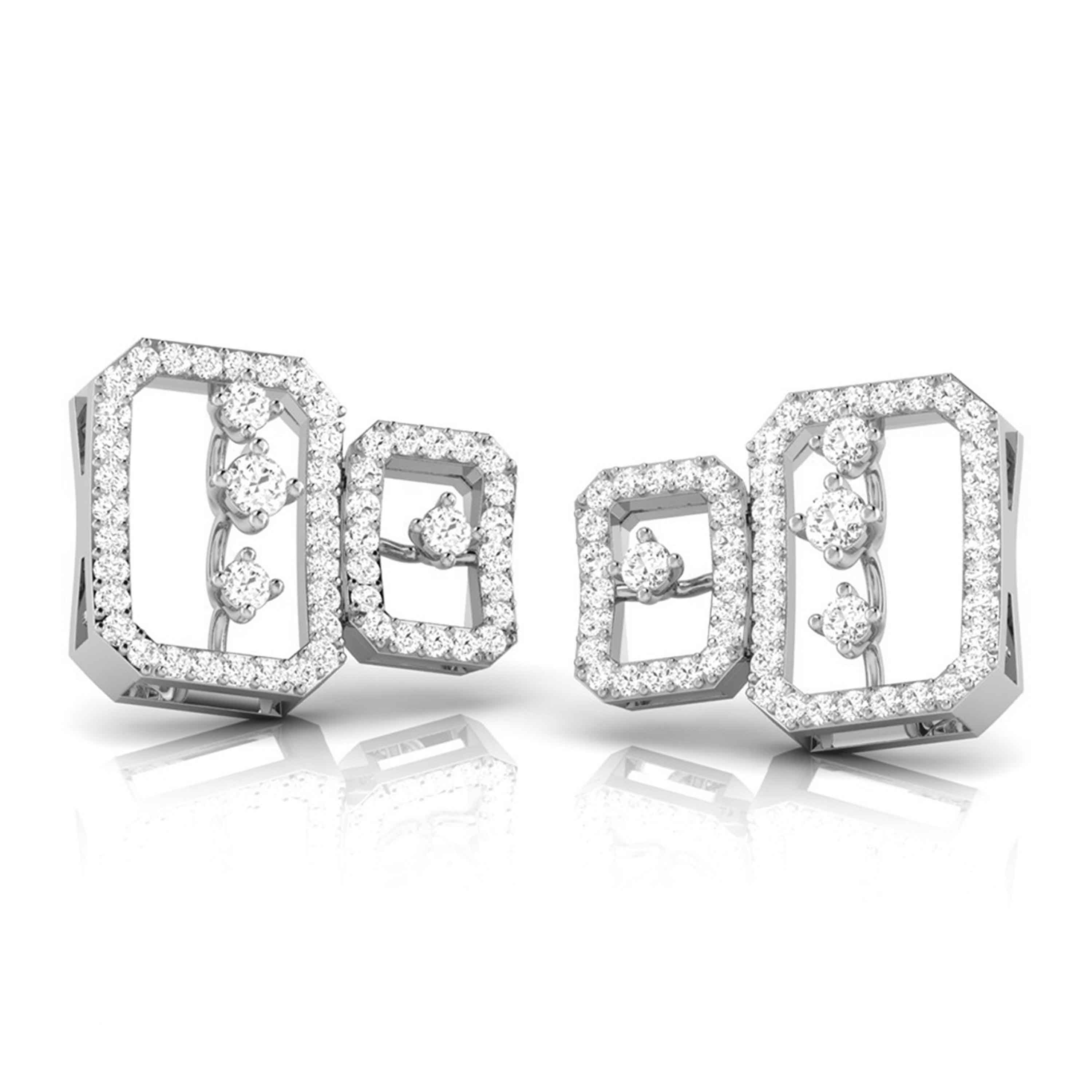 Platinum Earrings with Diamonds JL PT E ST 2242