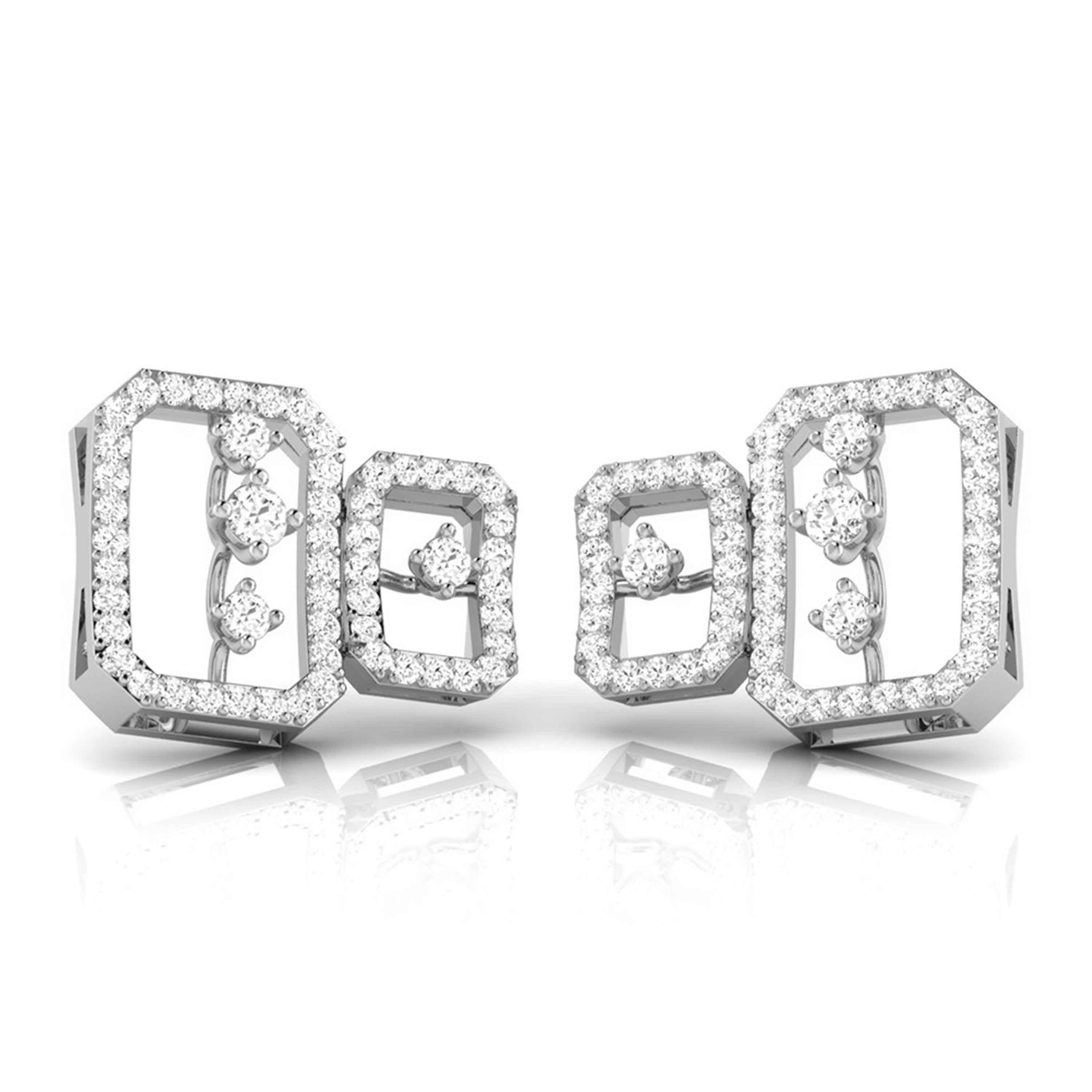 Platinum Earrings with Diamonds JL PT E ST 2242