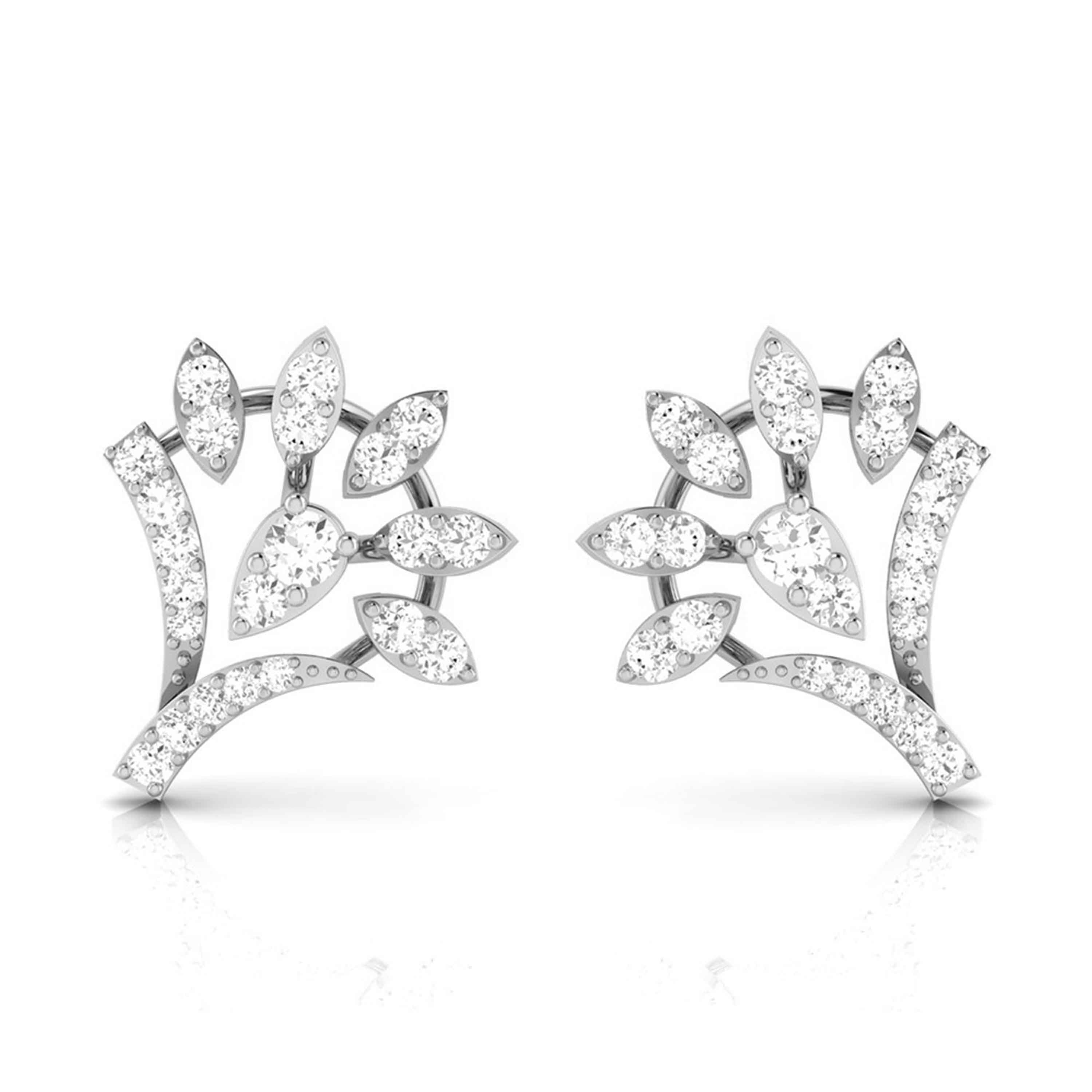 Beautiful Platinum Earrings with Diamonds JL PT E ST 2245