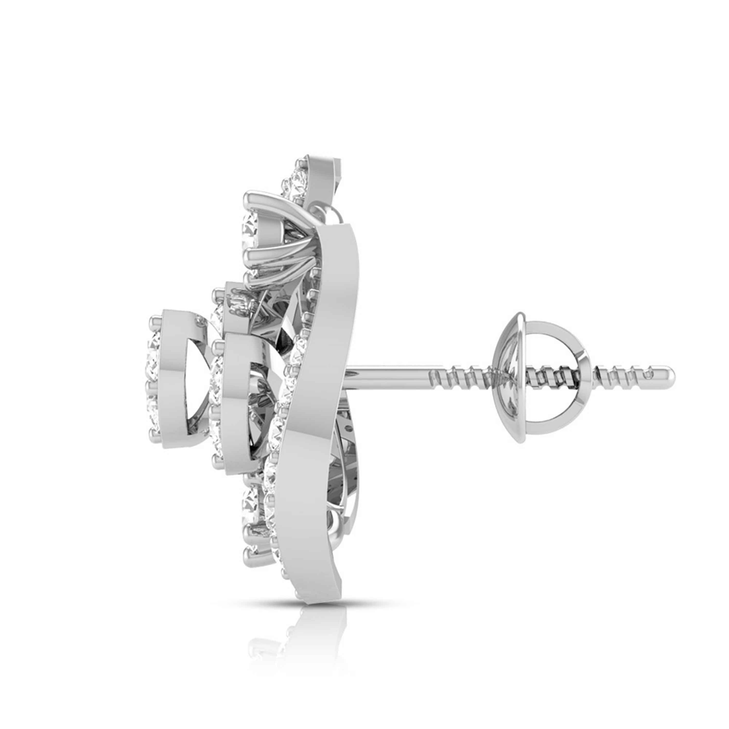 Beautiful Platinum Earrings with Diamonds JL PT E ST 2246