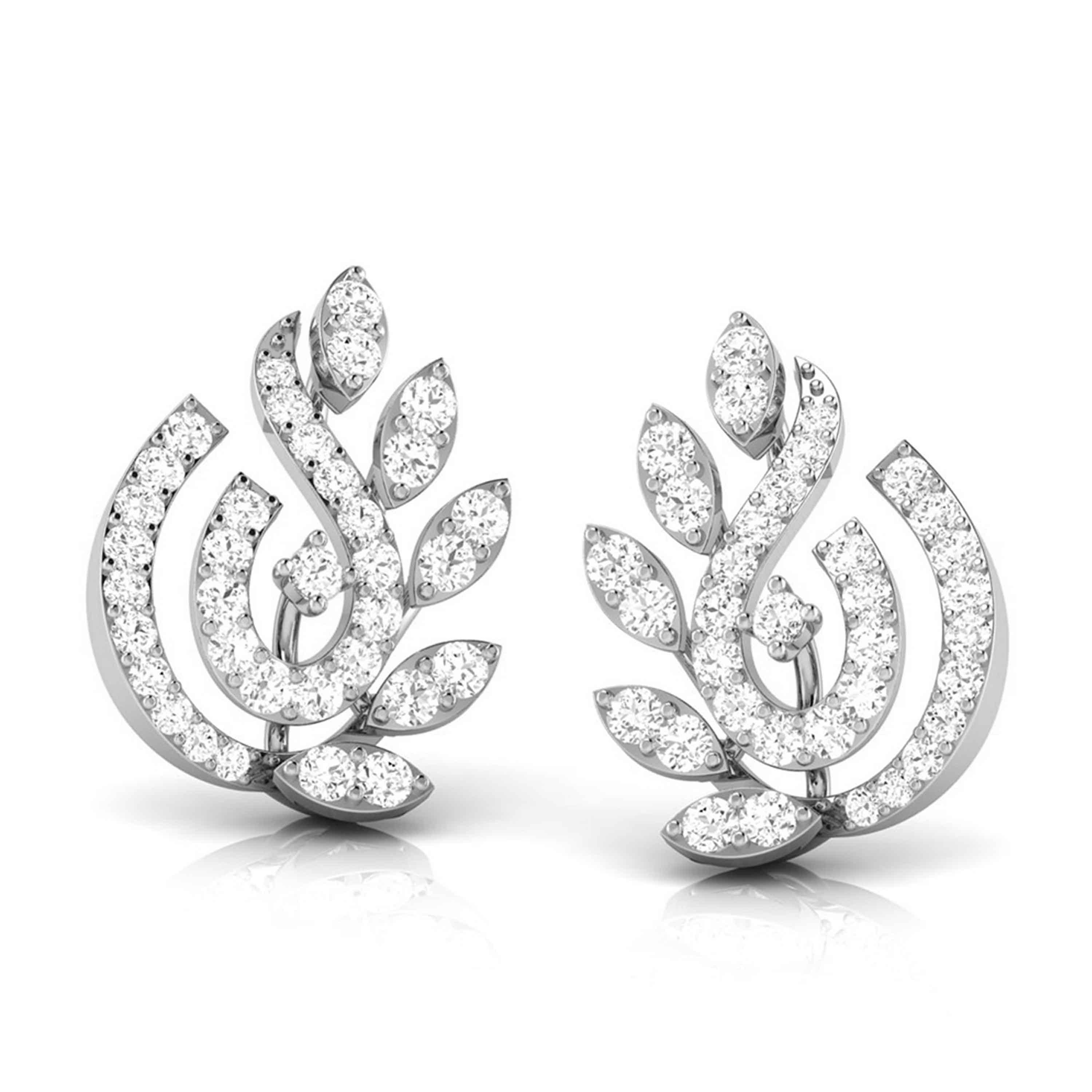 Beautiful Platinum Earrings with Diamonds JL PT E ST 2247  VVS-GH Jewelove.US