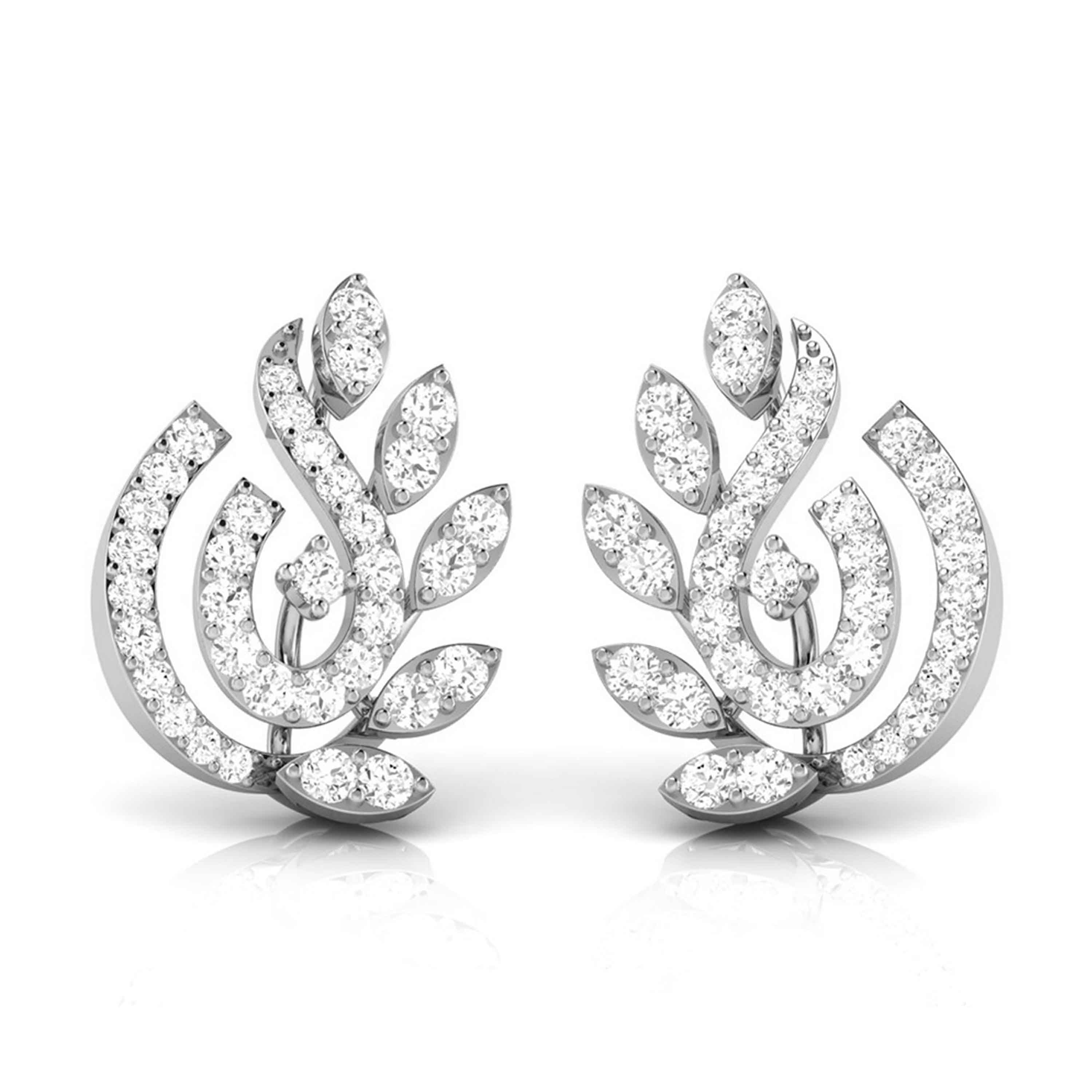 Beautiful Platinum Earrings with Diamonds JL PT E ST 2247
