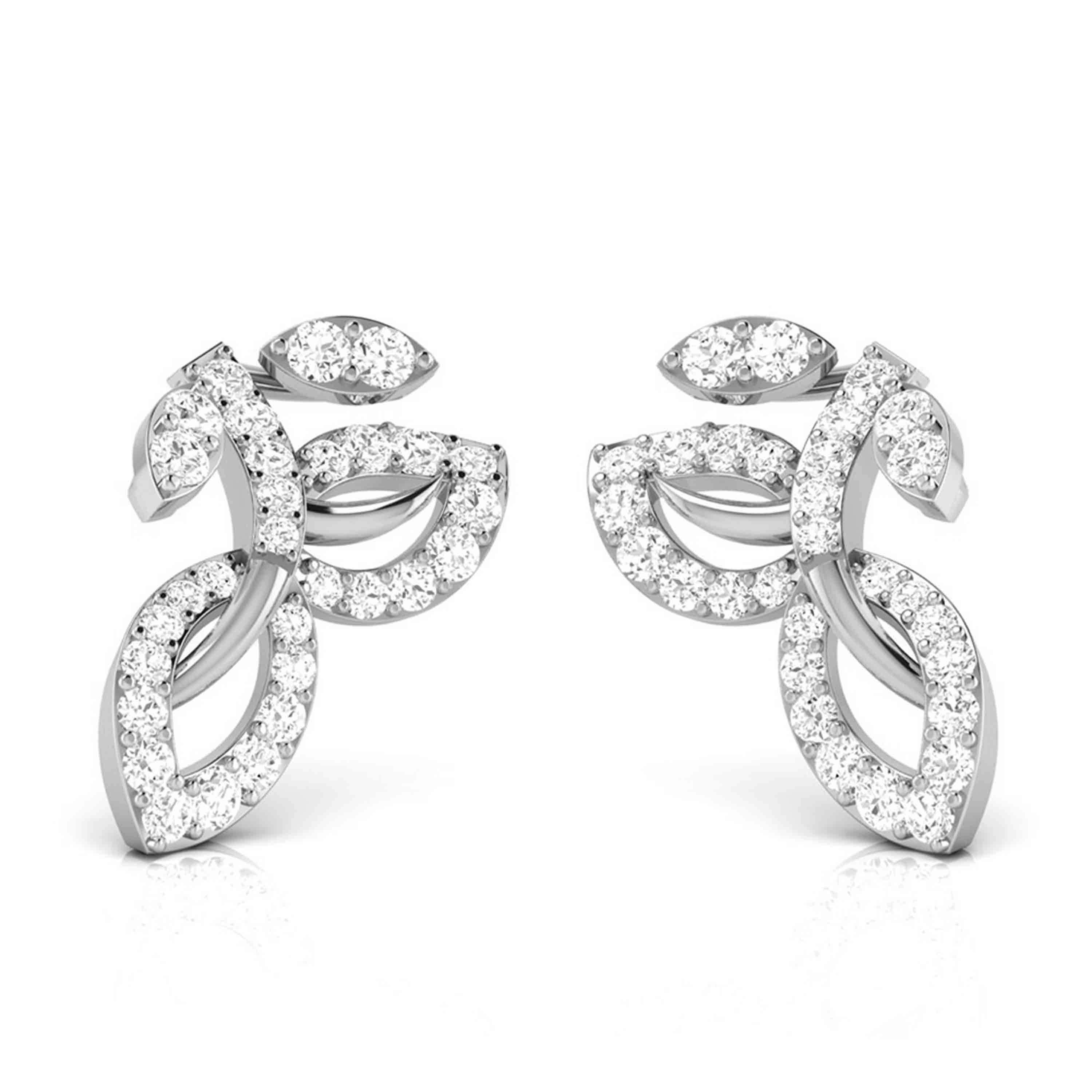 Beautiful Platinum Earrings with Diamonds JL PT E ST 2248