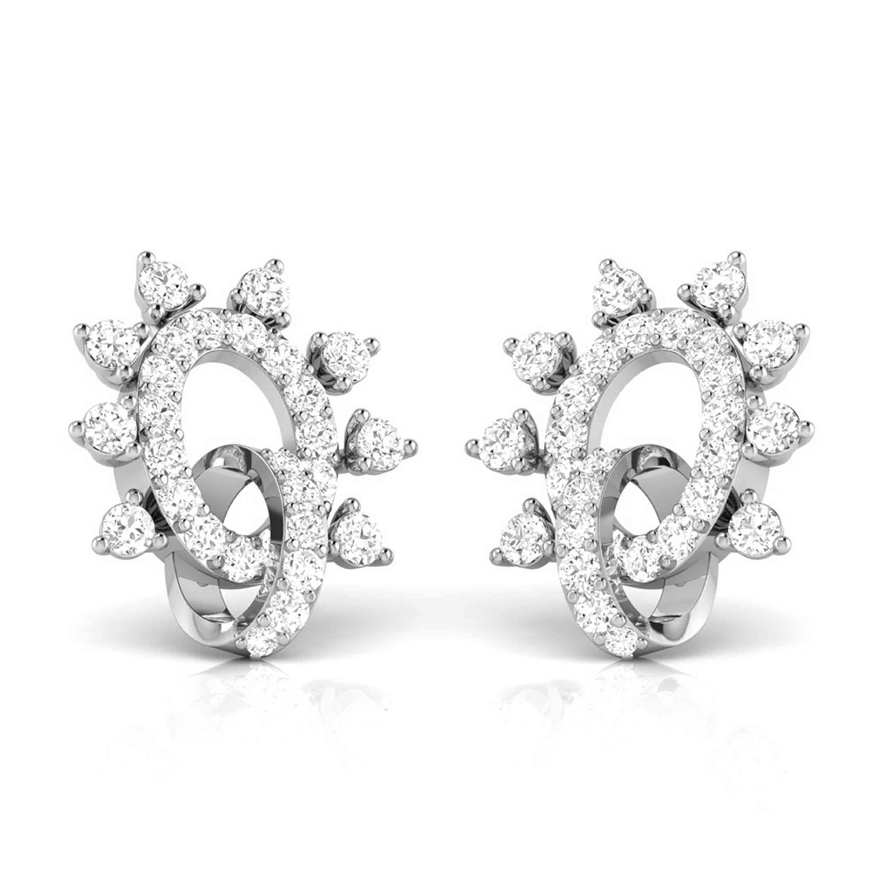 Platinum Earrings with Diamonds JL PT E ST 2249