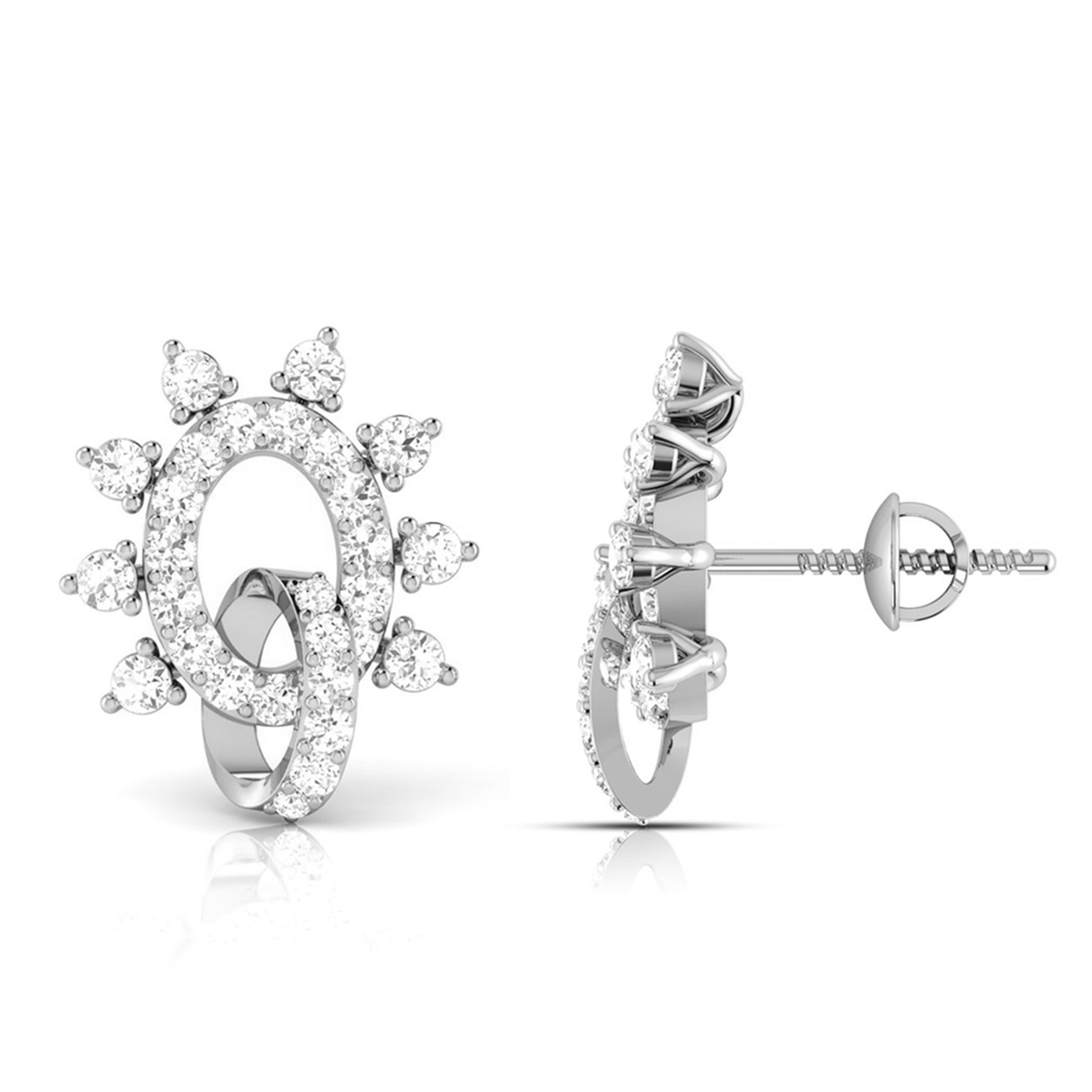 Platinum Earrings with Diamonds JL PT E ST 2249