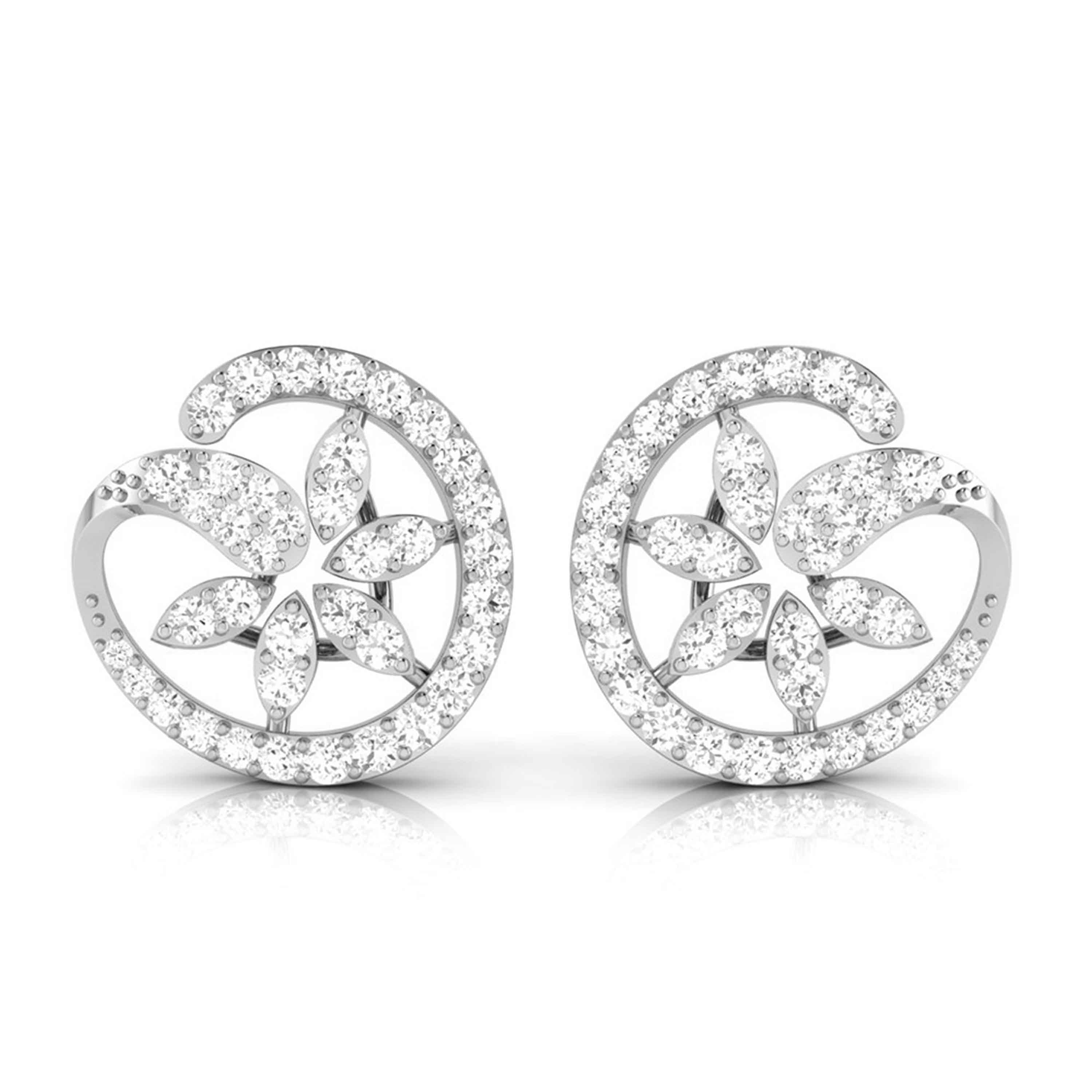 Platinum Earrings with Diamonds JL PT E ST 2250
