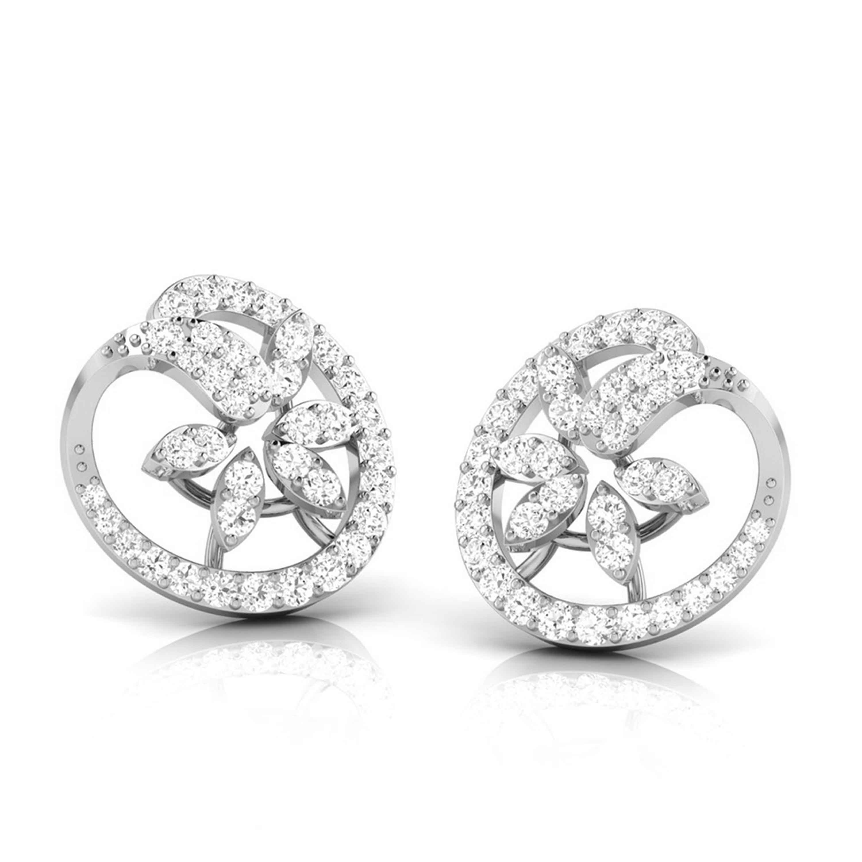 Platinum Earrings with Diamonds JL PT E ST 2250