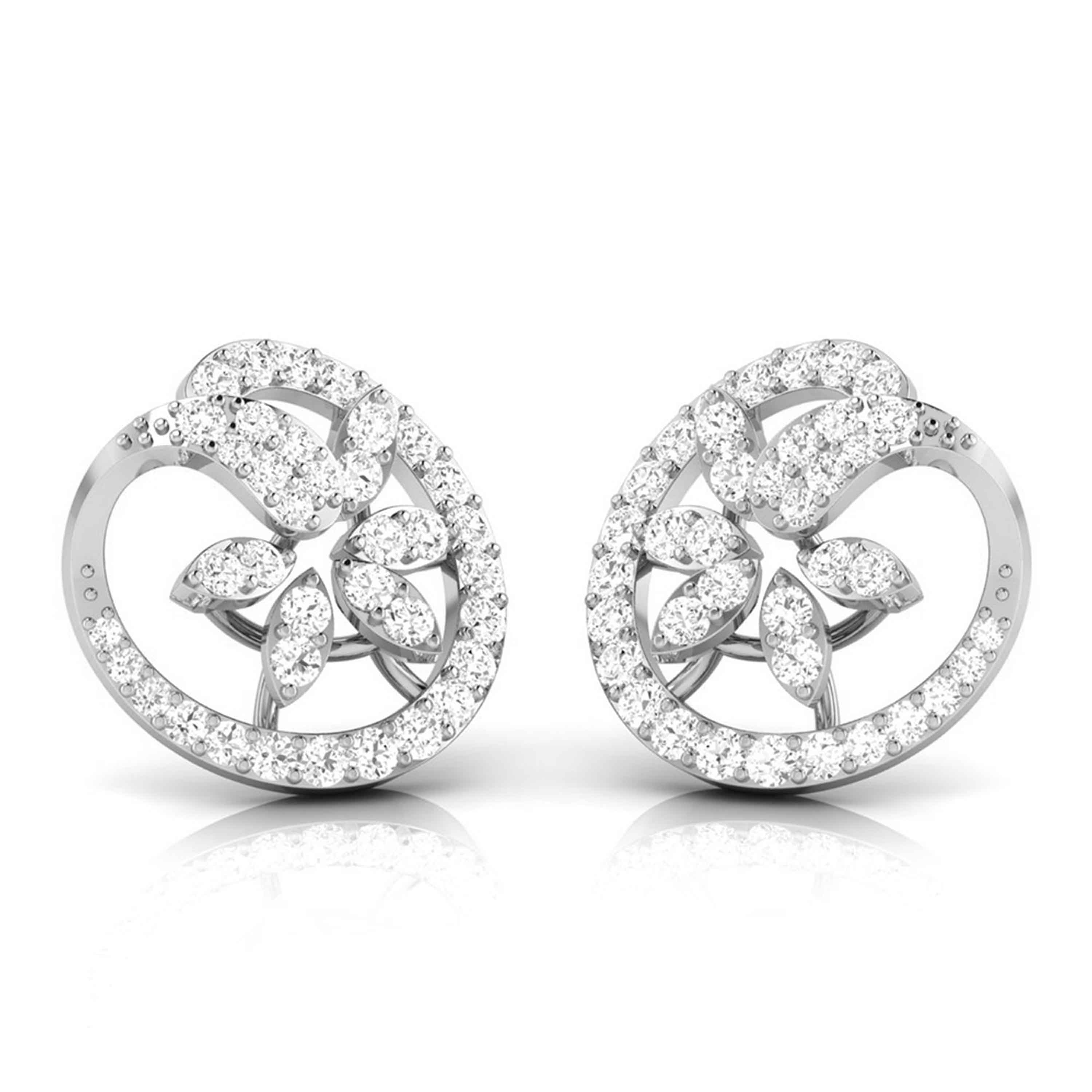 Platinum Earrings with Diamonds JL PT E ST 2250