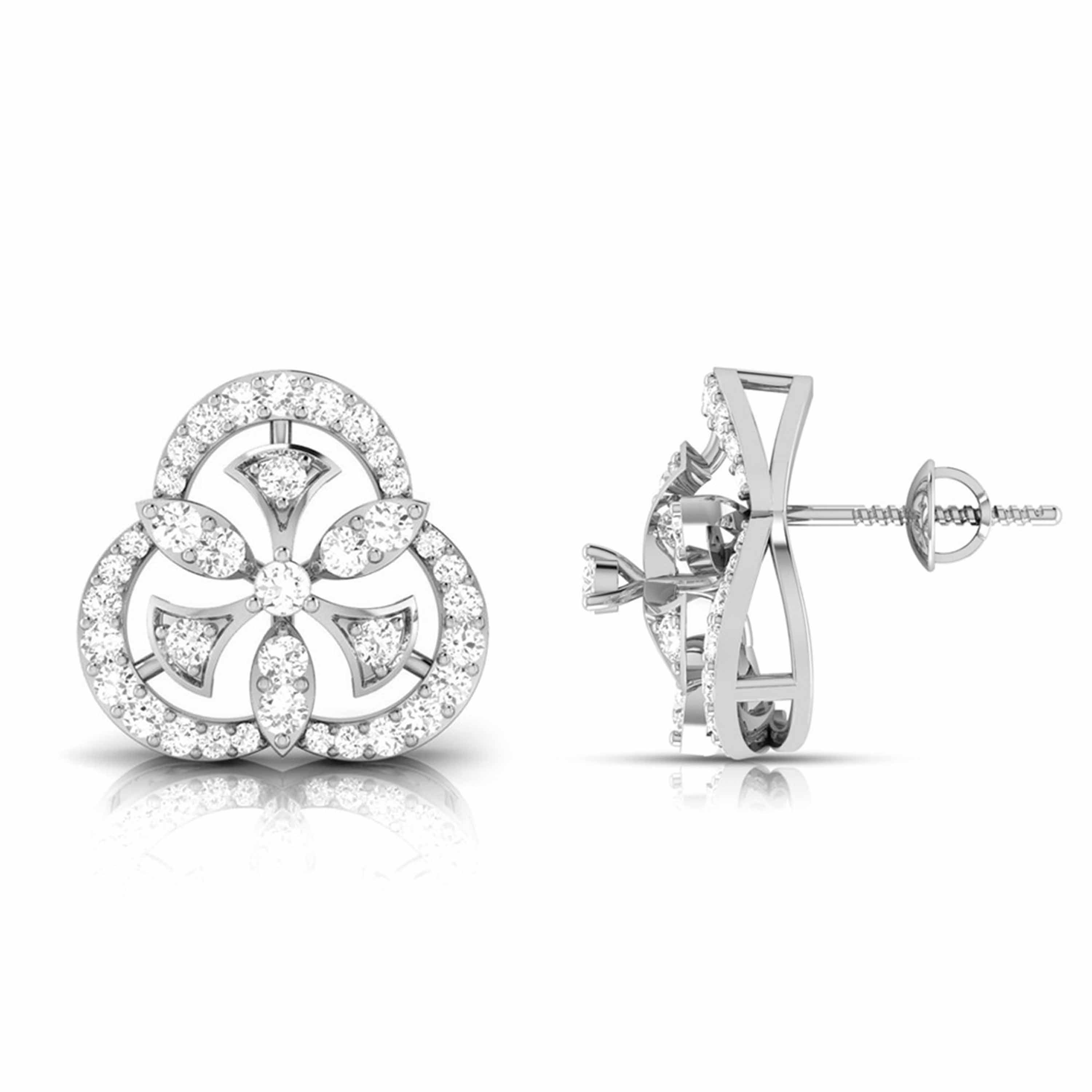 Platinum Earrings with Diamonds JL PT E ST 2251