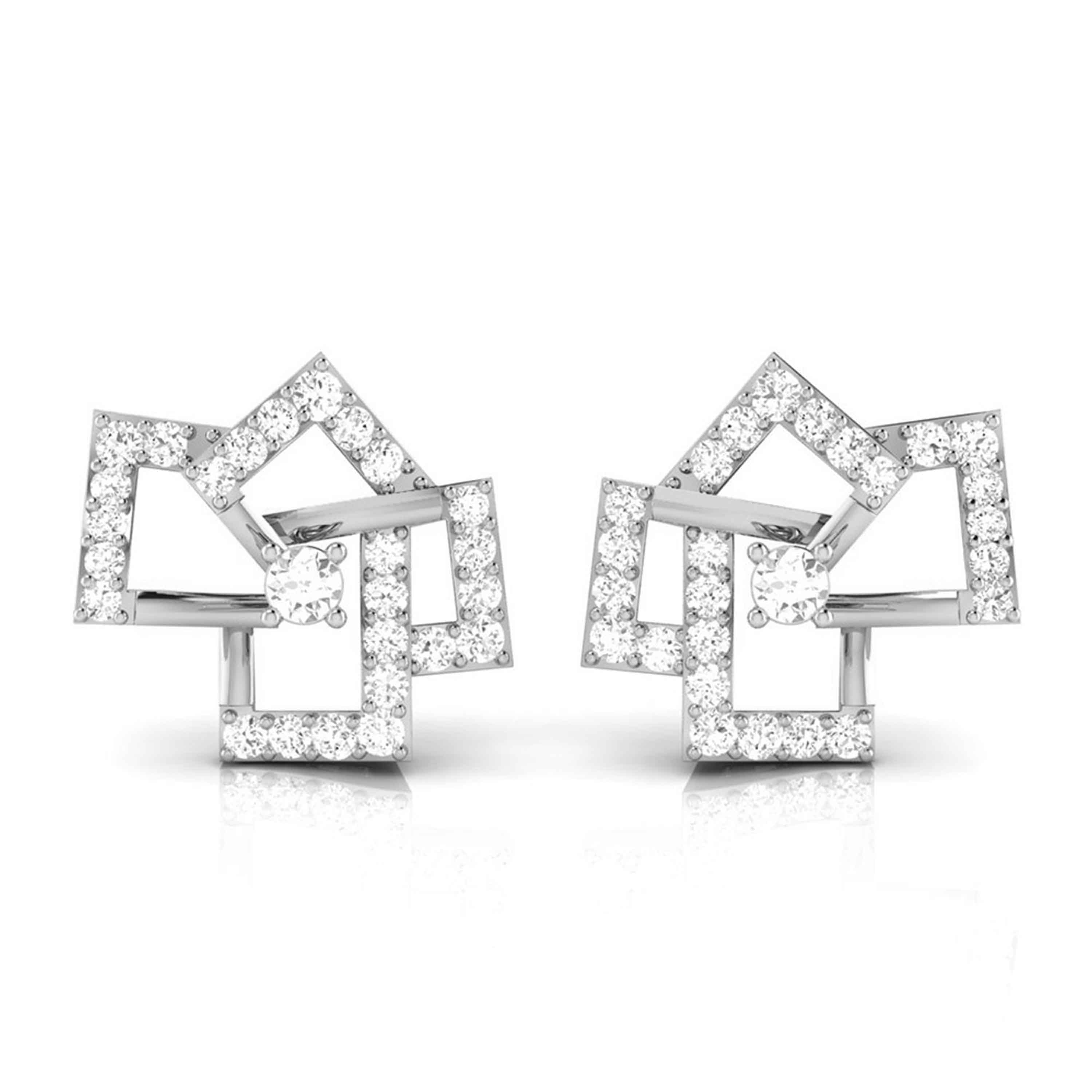 Platinum Earrings with Diamonds JL PT E ST 2252