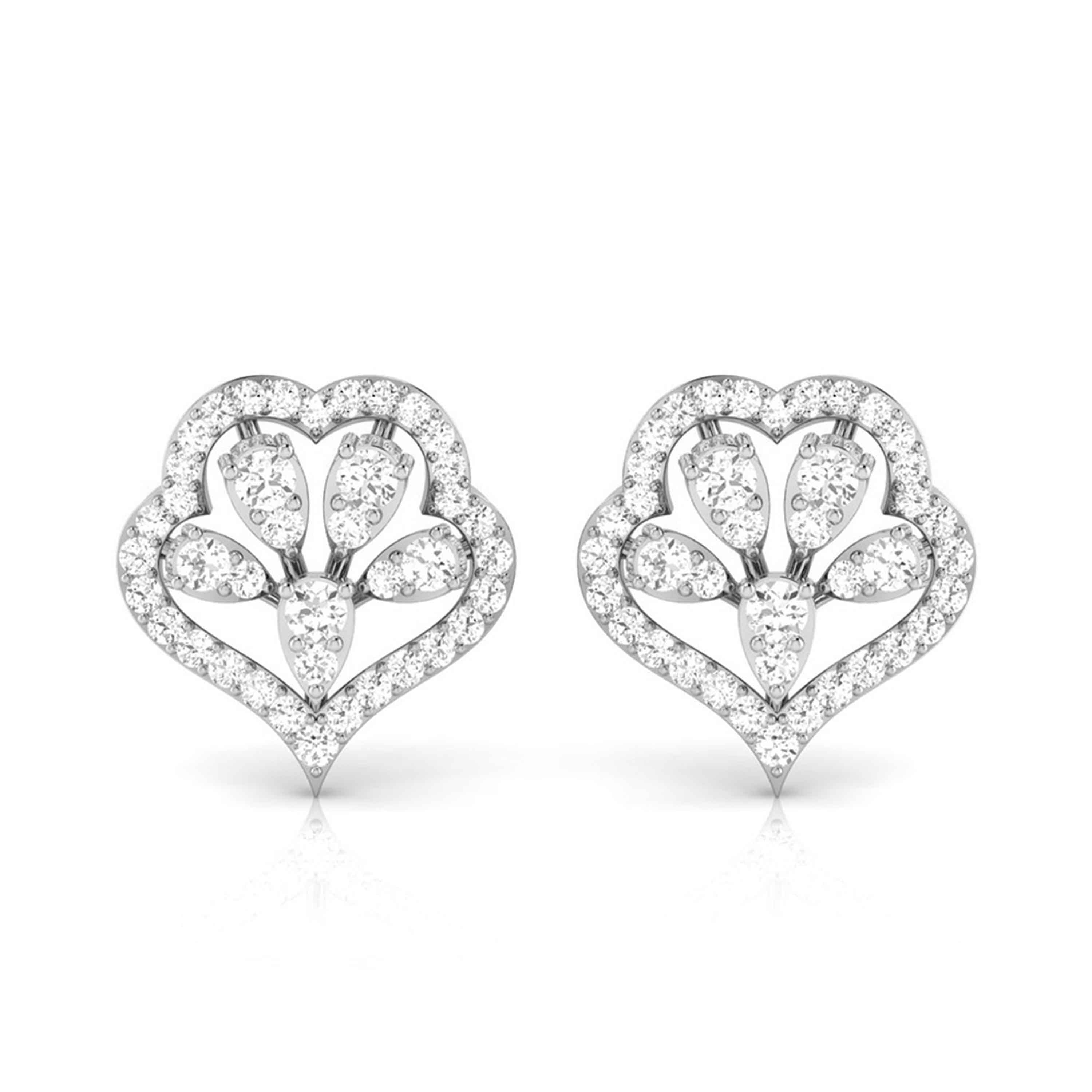Platinum Earrings with Diamonds JL PT E ST 2253