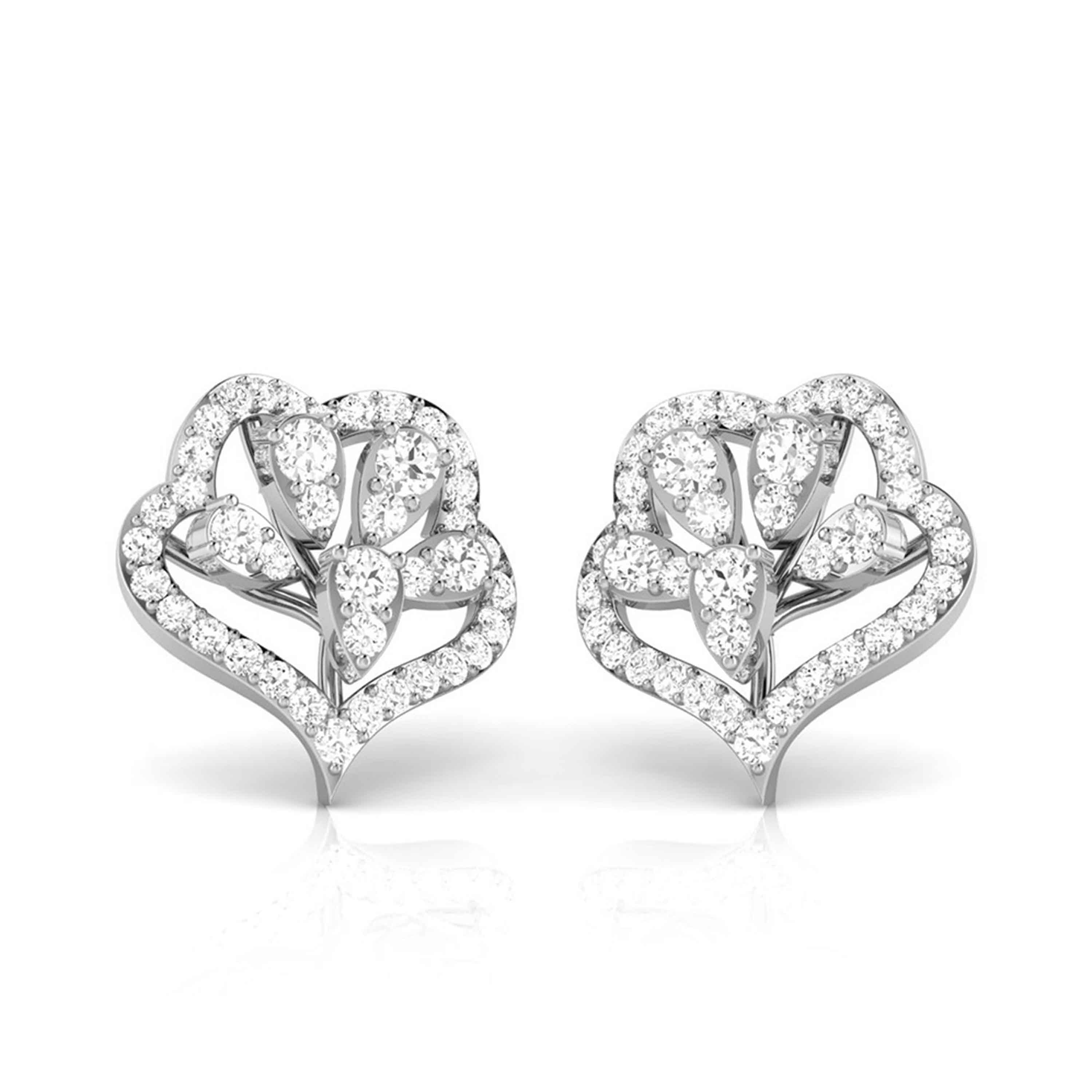 Platinum Earrings with Diamonds JL PT E ST 2253