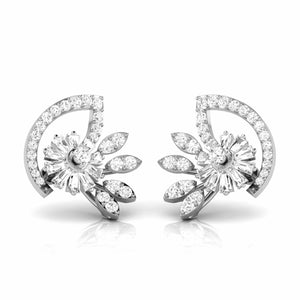 Platinum Earrings with Diamonds JL PT E ST 2255