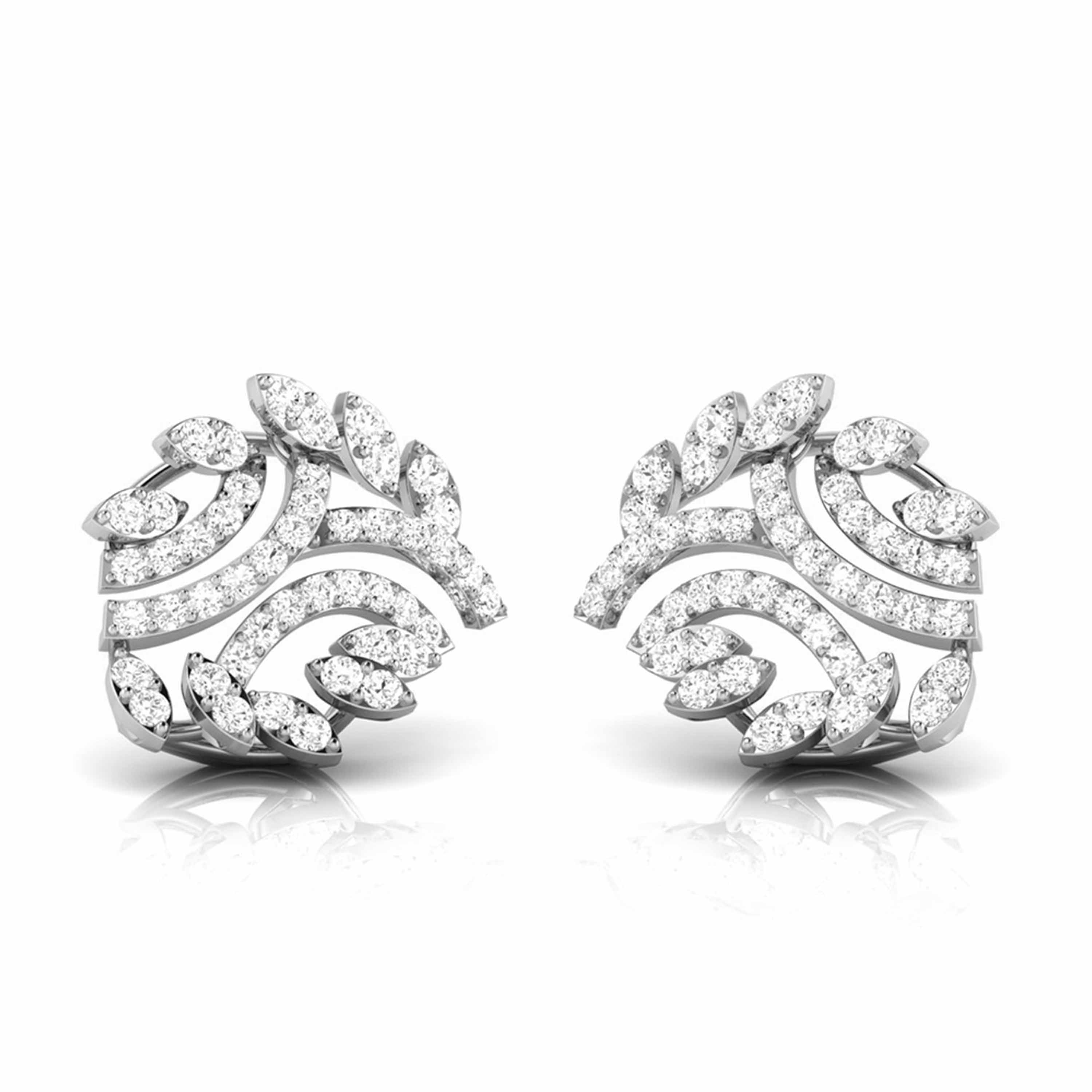 Platinum Earrings with Diamonds JL PT E ST 2256