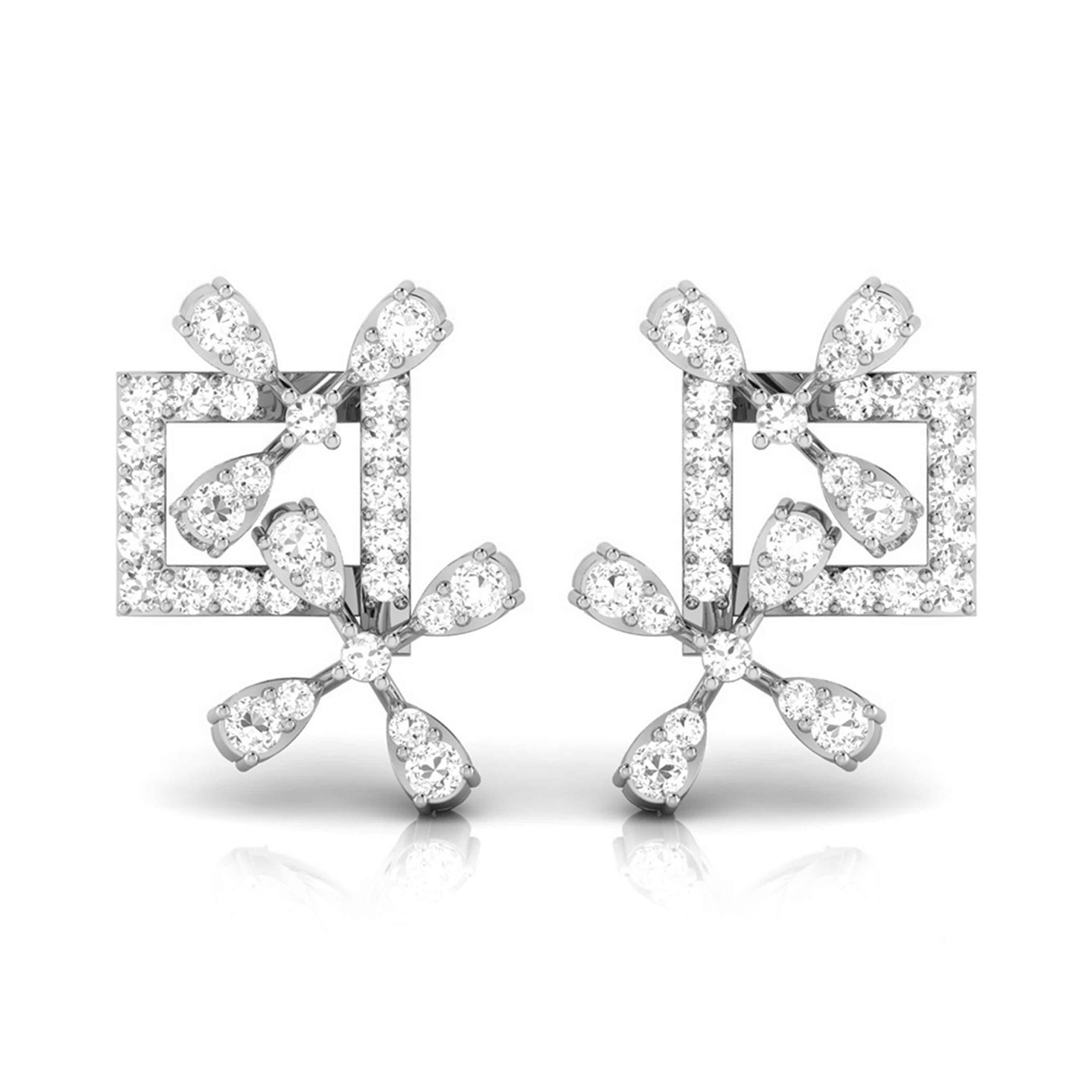 Platinum Earrings with Diamonds JL PT E ST 2257