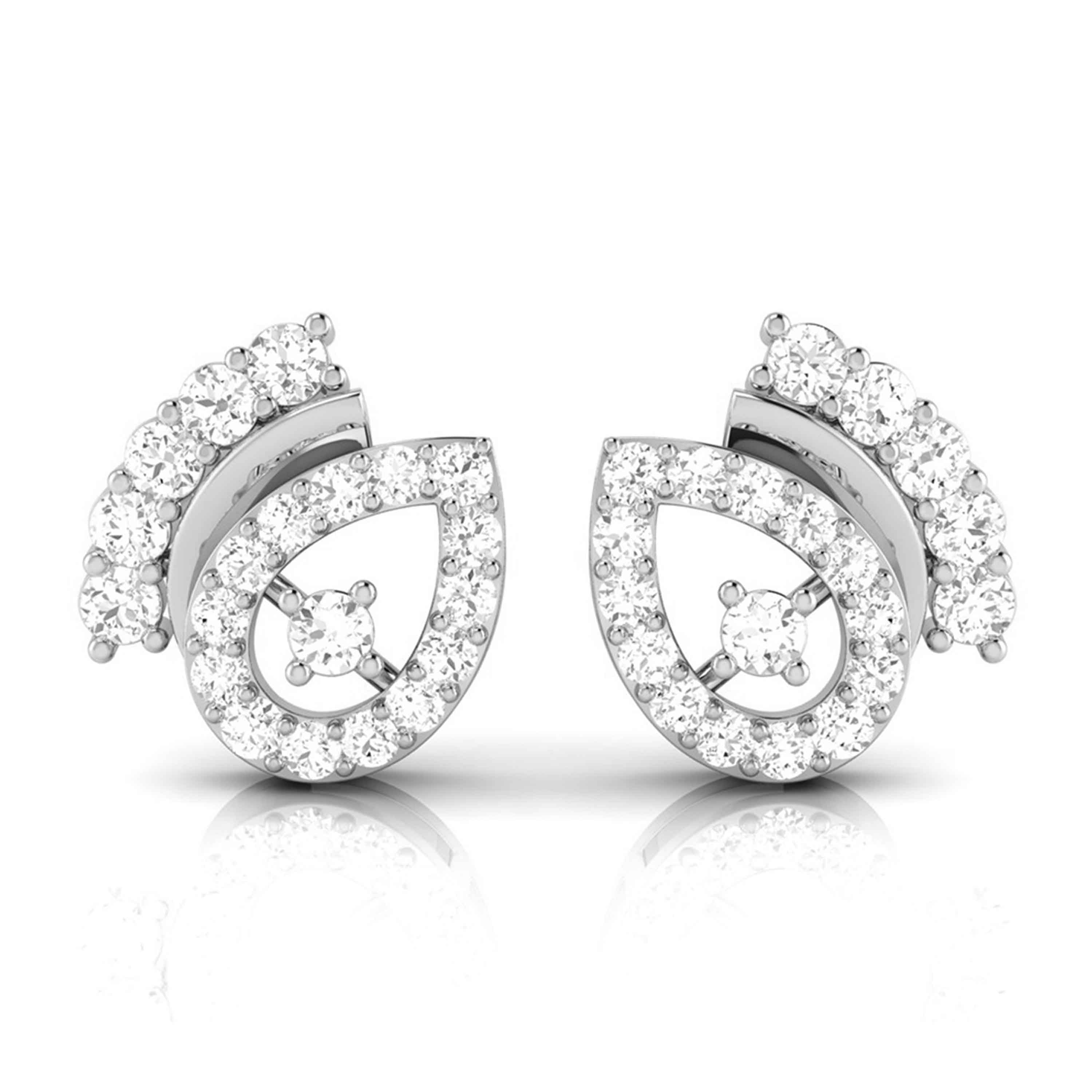 Platinum Earrings with Diamonds JL PT E ST 2259