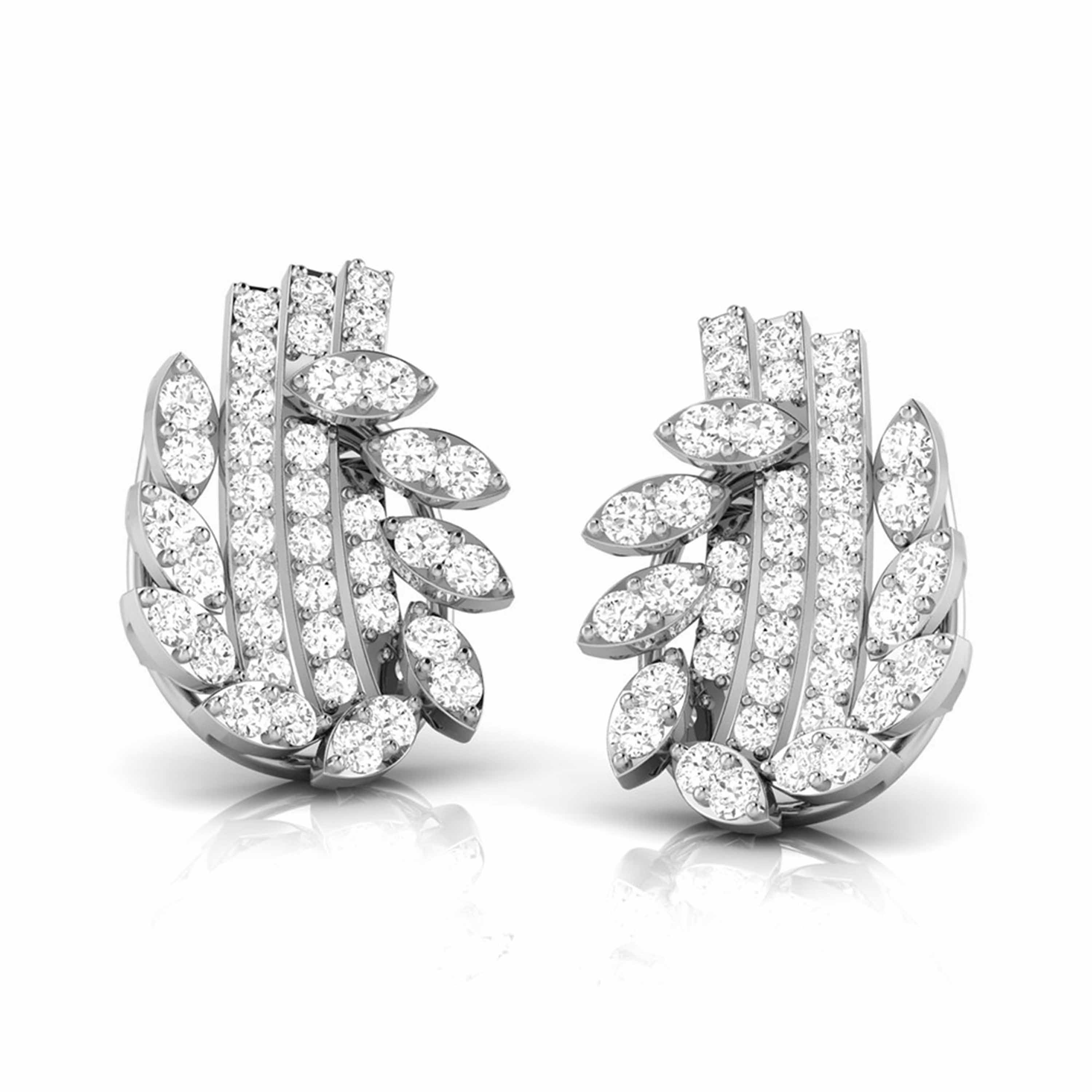 Platinum Earrings with Diamonds JL PT E ST 2260