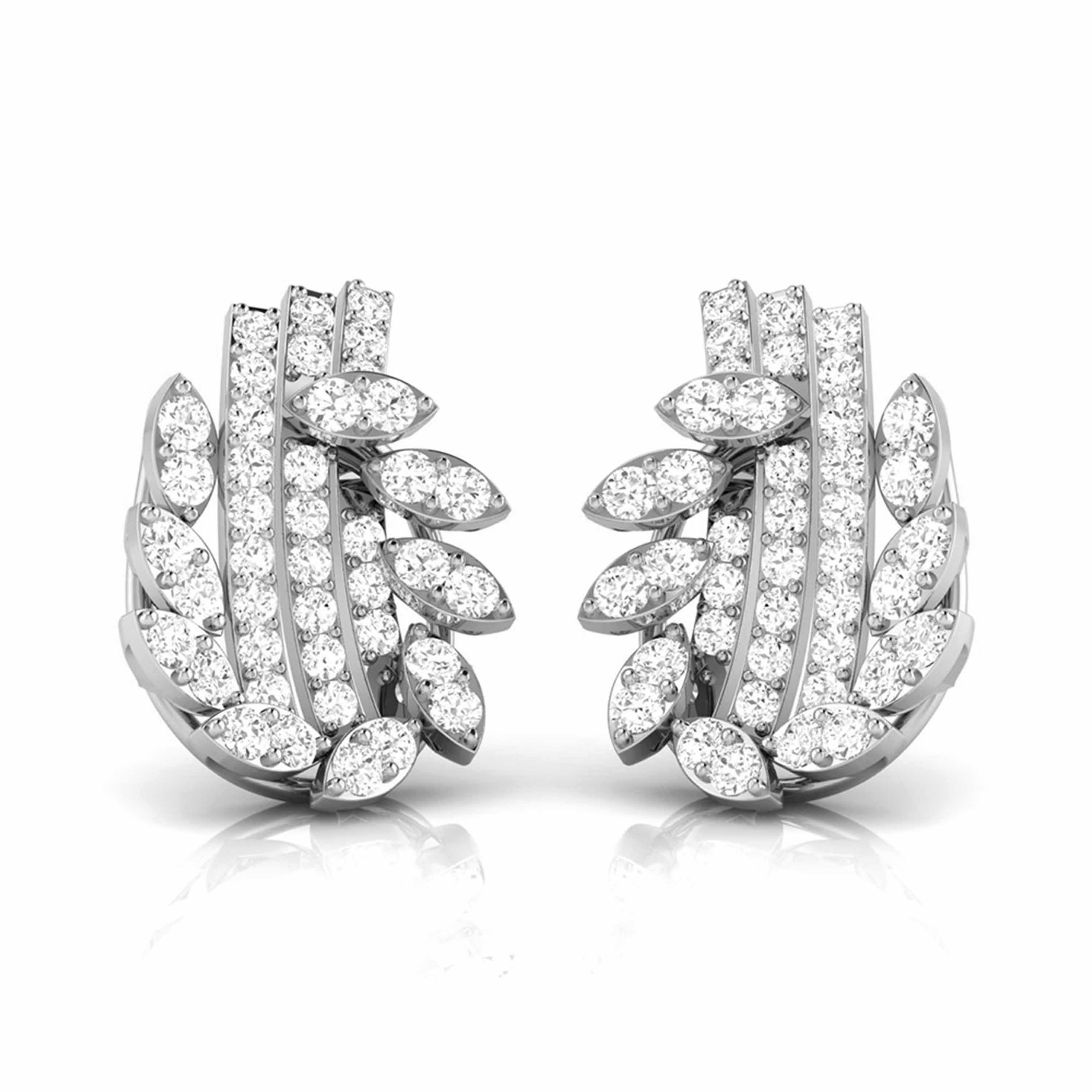 Platinum Earrings with Diamonds JL PT E ST 2260