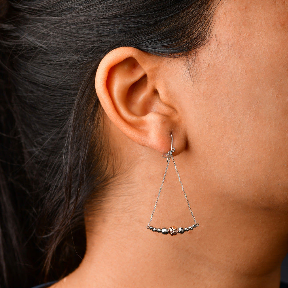 Japanese Platinum Earrings with Rose Gold for Women JL PT E 279