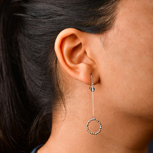 Japanese Platinum Earrings with Rose Gold Diamond Cut Balls for Women JL PT E 223