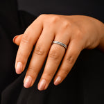 Load image into Gallery viewer, Unique Textured Japanese 2 Row Flexible Size Platinum Ring JL PT 1073
