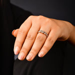 Load image into Gallery viewer, Flexible Platinum &amp; Rose Gold Ring with Diamond Cut Balls JL PT 719
