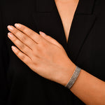 Load image into Gallery viewer, Japanese 5-row Platinum &amp; Rose Gold Bracelet for Women with Diamond Cut Balls JL PTB 772

