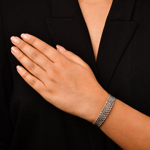 Japanese 5-row Platinum & Rose Gold Bracelet for Women with Diamond Cut Balls JL PTB 772