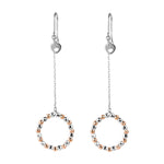 Load image into Gallery viewer, Japanese Platinum Earrings with Rose Gold Diamond Cut Balls for Women JL PT E 223
