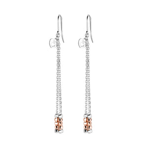 Japanese Designer Platinum Long Earrings with Rose Gold for Women JL PT E 282   Jewelove.US