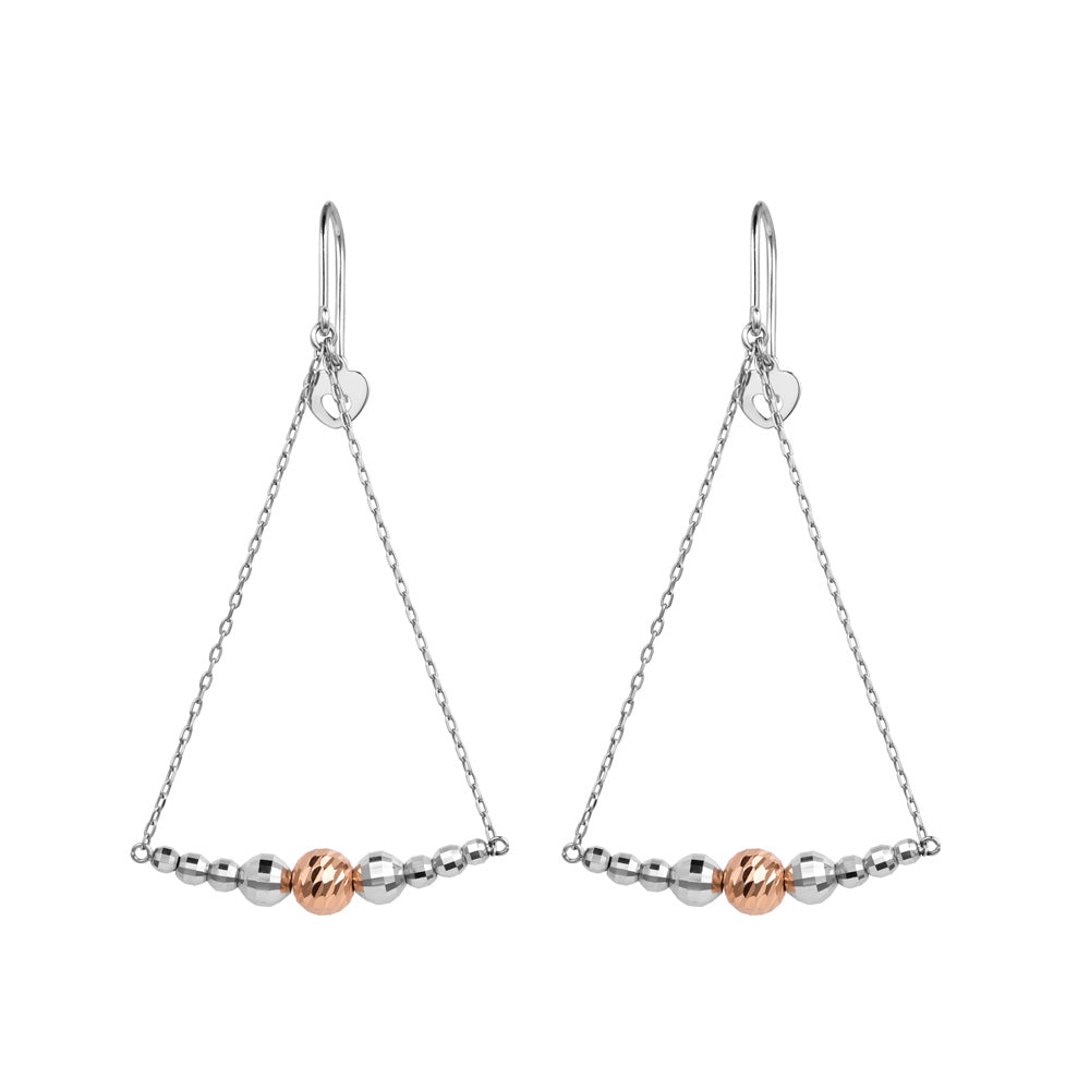 Japanese Platinum Earrings with Rose Gold for Women JL PT E 279