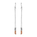Load image into Gallery viewer, Japanese Designer Platinum Long Earrings with Rose Gold for Women JL PT E 283
