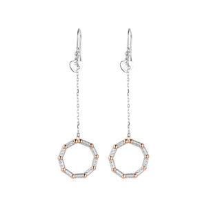 Japanese Platinum Earrings with Rose Gold for Women JL PT E 280   Jewelove.US