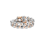 Load image into Gallery viewer, Japanese 2 Row Flexible Platinum Rose Gold Fusion Ring with Diamond Cutting JL PT 1021
