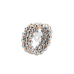Load image into Gallery viewer, Japanese 3 Row Flexible Platinum Rose Gold Fusion Ring with Diamond Cutting JL PT 1026   Jewelove
