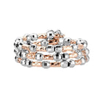 Load image into Gallery viewer, Dazzling Shiny 3-Row Flexible Platinum &amp; Rose Gold Ring with Diamond Cut Balls JL PT 718   Jewelove.US
