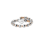 Load image into Gallery viewer, Japanese Flexible Platinum &amp; 18K Rose Gold Ring with Diamond Cut Balls JL PT 1072
