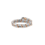 Load image into Gallery viewer, Flexible 2-row Platinum &amp; Rose Gold Ring with Diamond Cut Balls JL PT 721   Jewelove.US
