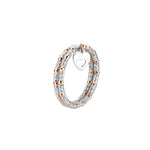 Load image into Gallery viewer, Flexible 2-row Platinum &amp; Rose Gold Ring with Diamond Cut Balls JL PT 721   Jewelove.US
