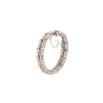 Load image into Gallery viewer, Flexible 2-row Platinum &amp; Rose Gold Ring with Diamond Cut Balls JL PT 721
